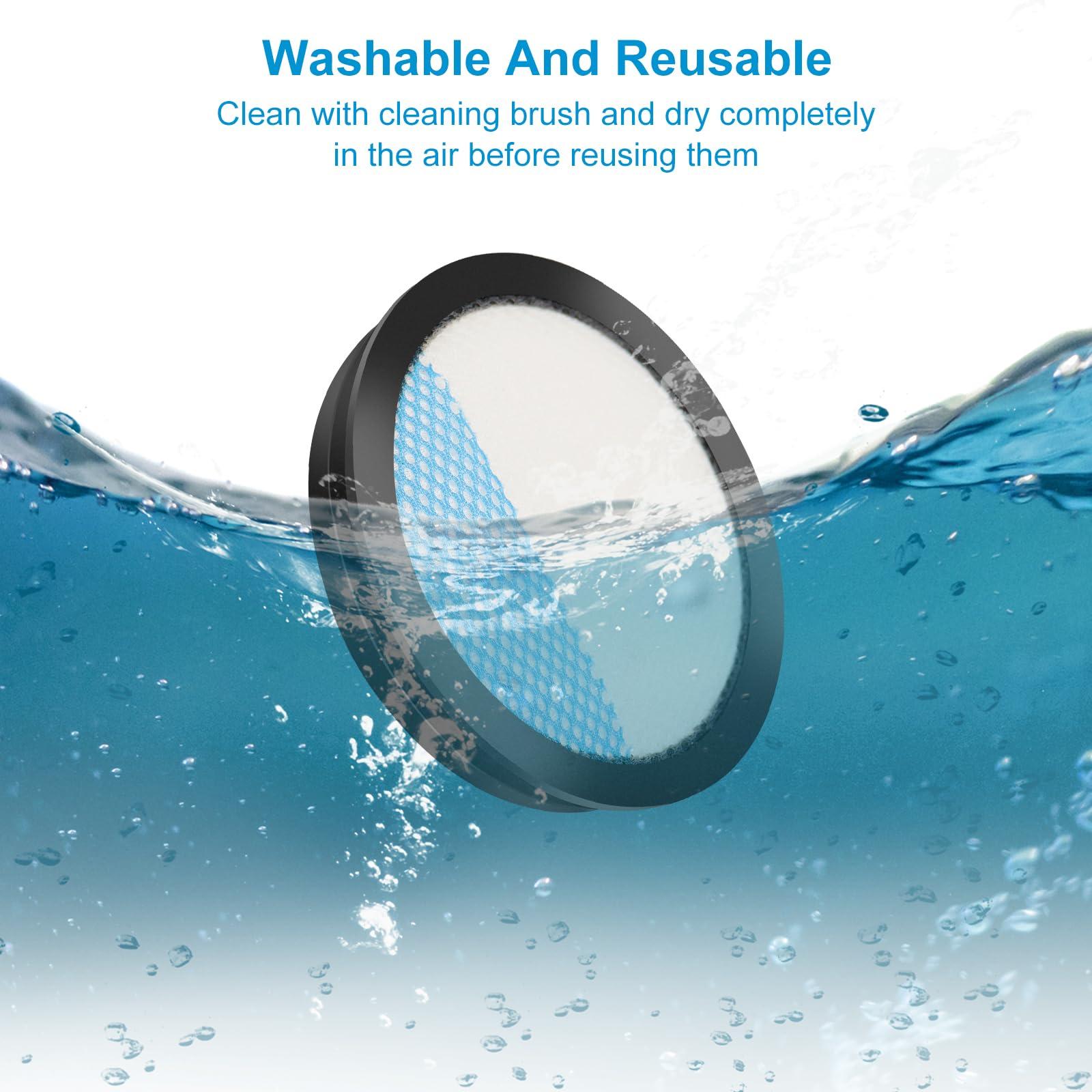 Kaulolado 18V ONE + Cordless Pet Stick Vacuum Filter for Ryobi, PCL720, PBLSV716, PBLSV717 Stick Vacuum, Reusable Washable Filters, Compare to Part A32SV720N, 6 Pack - Image 5