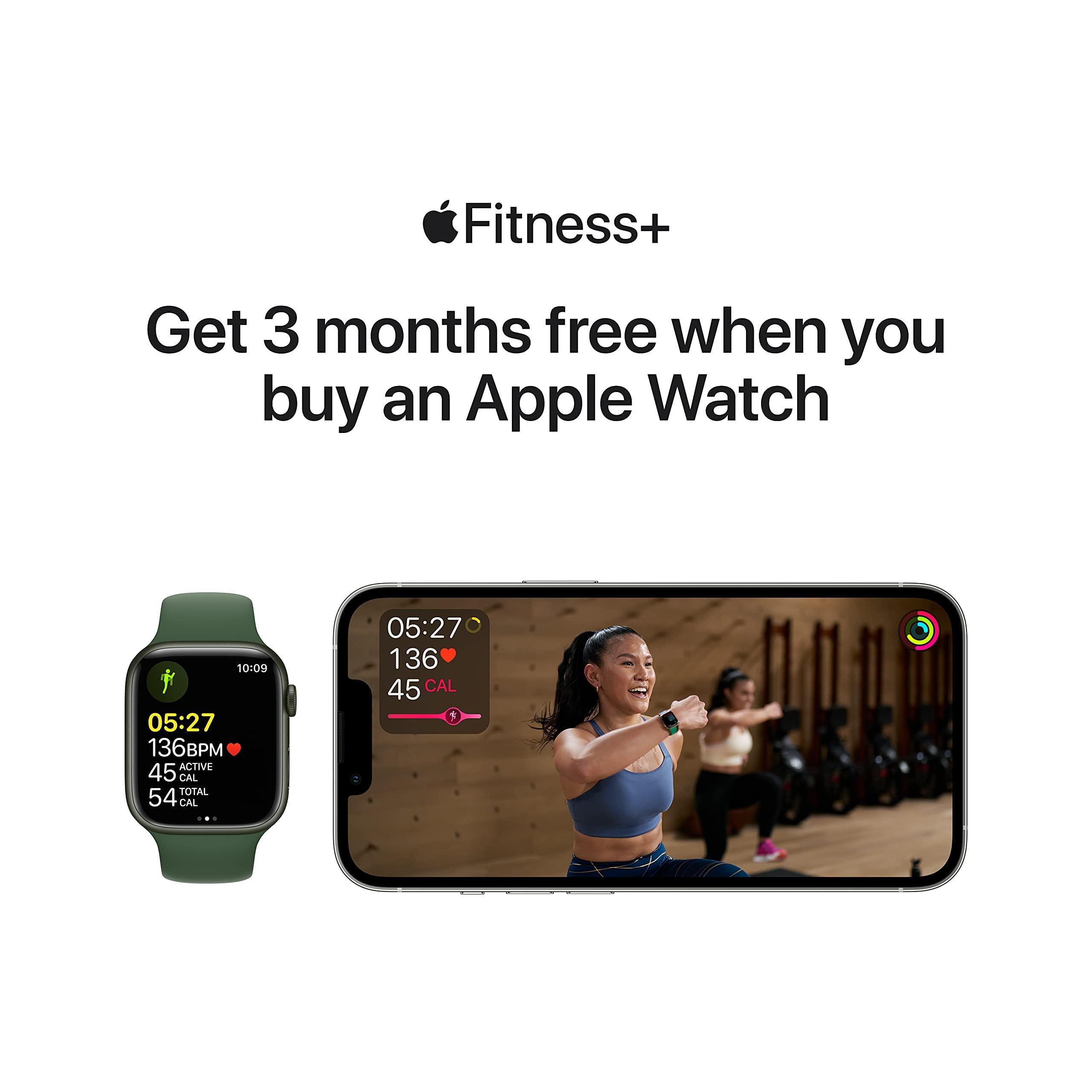Apple Watch Series 7 (GPS, 45mm) Starlight Aluminum Case with Starlight Sport Band, Regular (Renewed) - Image 6
