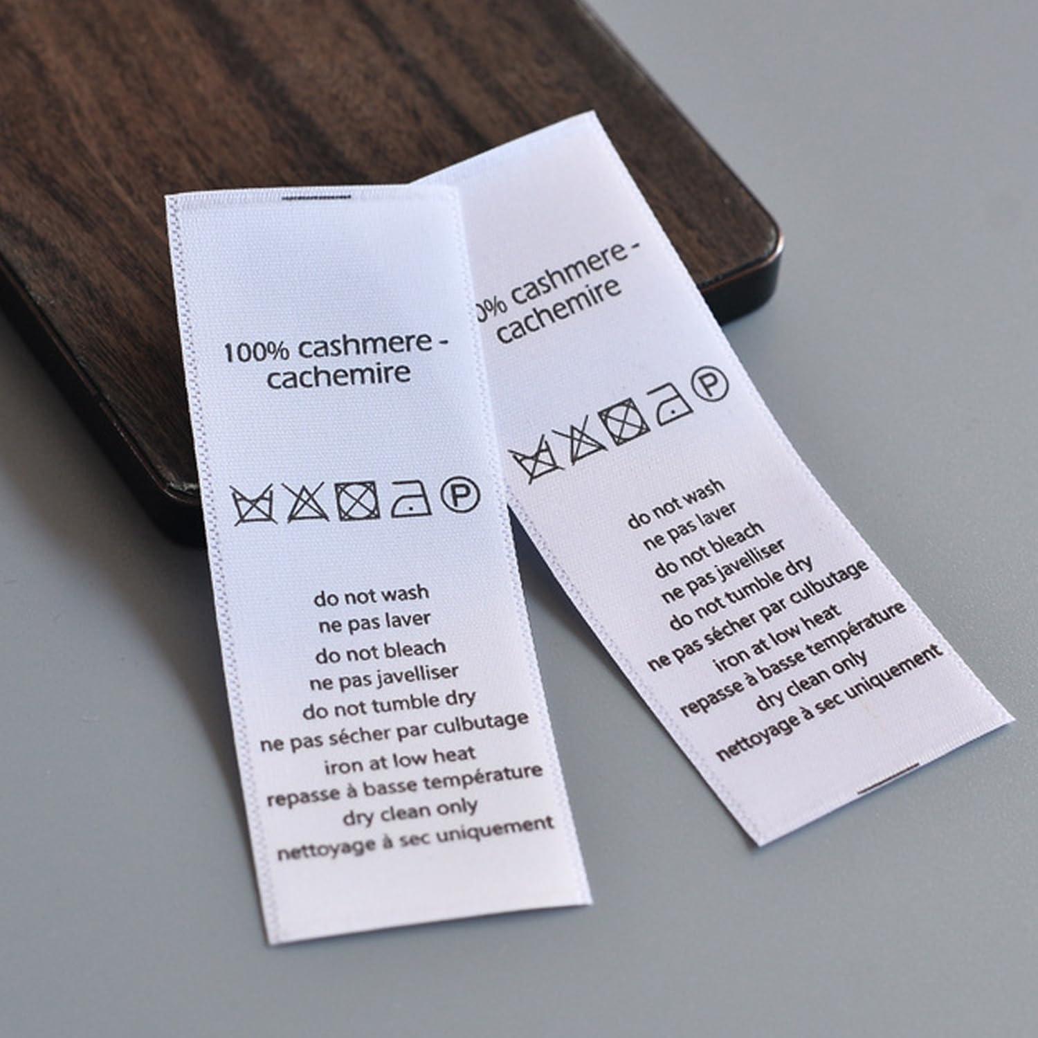 Lsoiapk 50Pcs Custom Clothing Care Labels, Personalized Washing Care Instructions Satin Fabric Tags, Machine Wash Cold Sewing Labels for Garment, Quilt, Textiles (1.5"x3" (4x8cm)) - Image 3