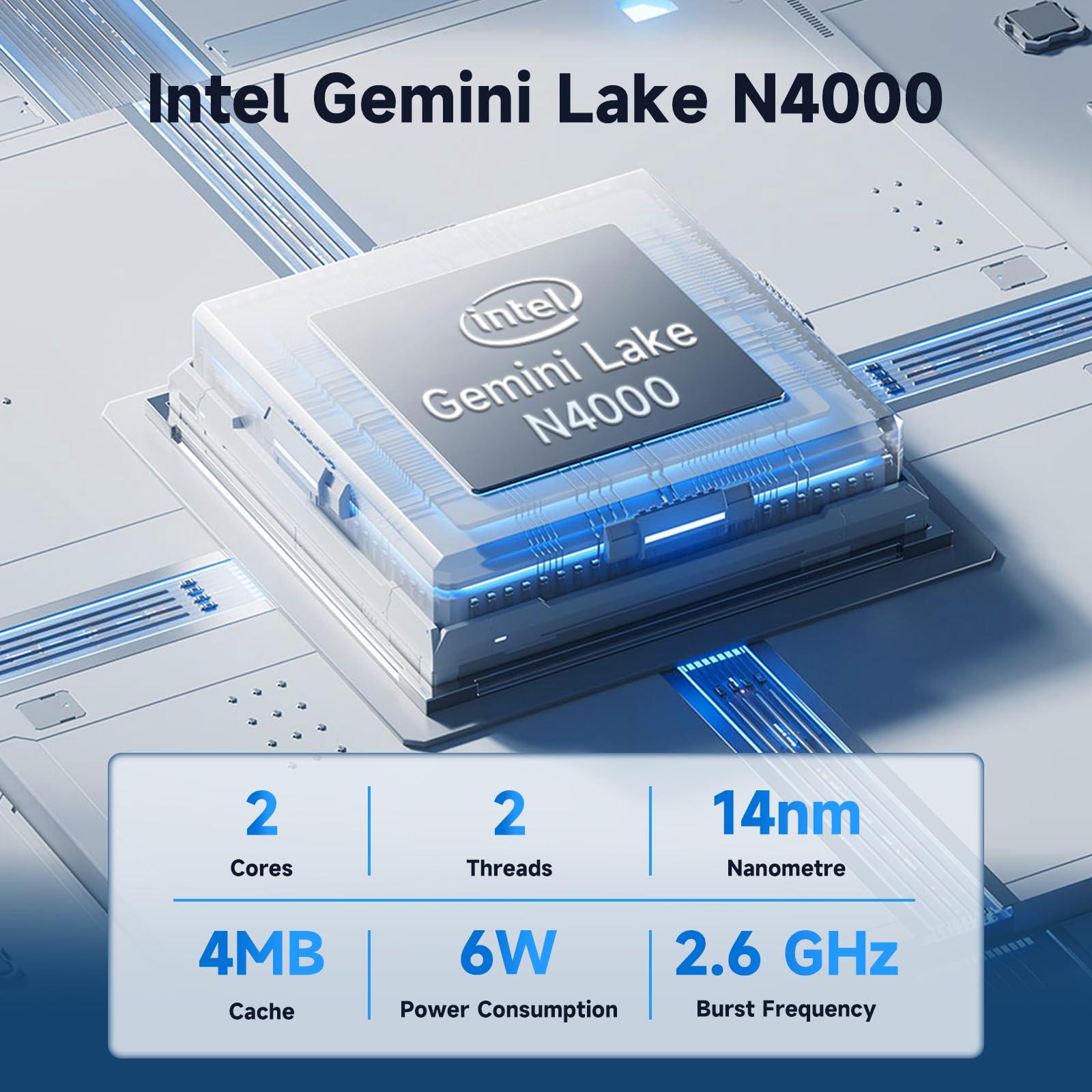 Bmax Mini PC B1 Pro 8GB LPDDR4 /128GB eMMC, Intel Gemini Lake N4000 (Up to 2.6 GHz), Support 512GB/2TB M.2 SSD Expansion, 2.4G/5G Dual WiFi BT4.2, 4K Dual Display Micro Computer - Image 2