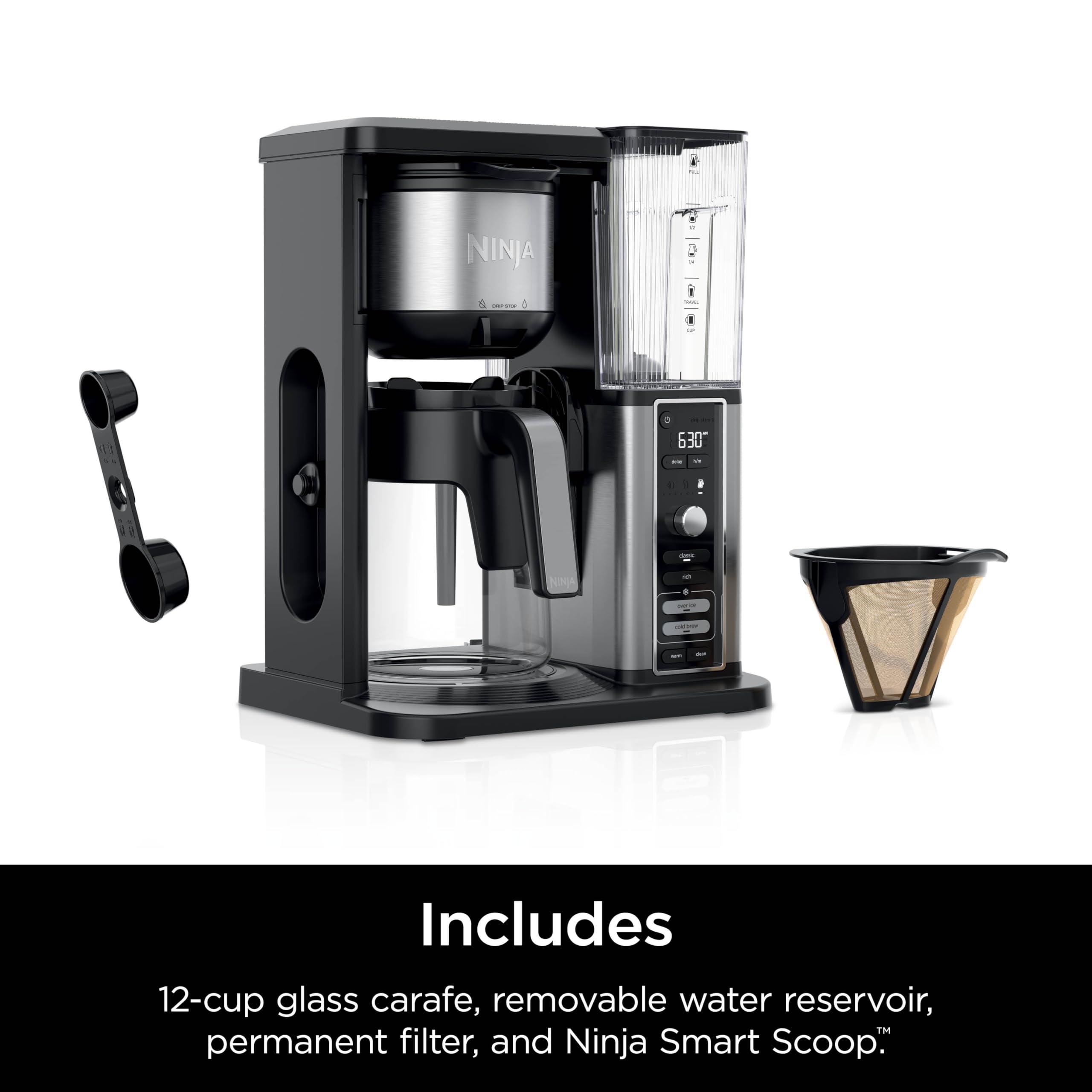 Ninja Hot & Iced XL Coffee Maker with Rapid Cold Brew, 4 Brew Styles, 8 Sizes Small Cup to Travel Mug, Single-Serve Coffee Brewer, 12-Cup Carafe, Permanent Filter, Removable Reservoir, Black, CM371 - Image 9