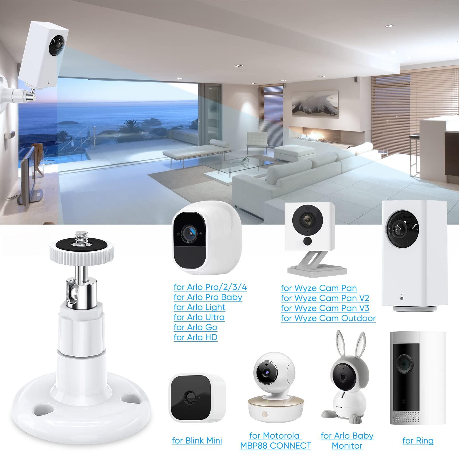 FastSnail Wall Mount Compatible with Wyze Cam Pan V3 & Wyze Cam V4/V3 & Wyze Cam Outdoor/Indoor, 360 Degree Swivel Adjustable Bracket for Wyze Cam and Other Camera with Same Interface 2 Pack - Image 2