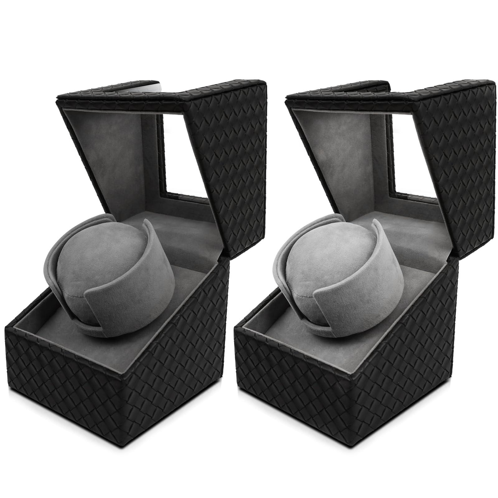 VIIFF Watch Winder for Automatic Watches – Silent Adjustable Rotation, Premium PU Leather Automatic Watch Winder, Soft Interior, Ideal Gift Option, Luxurious Display Case for Automatic Watches - Image 1