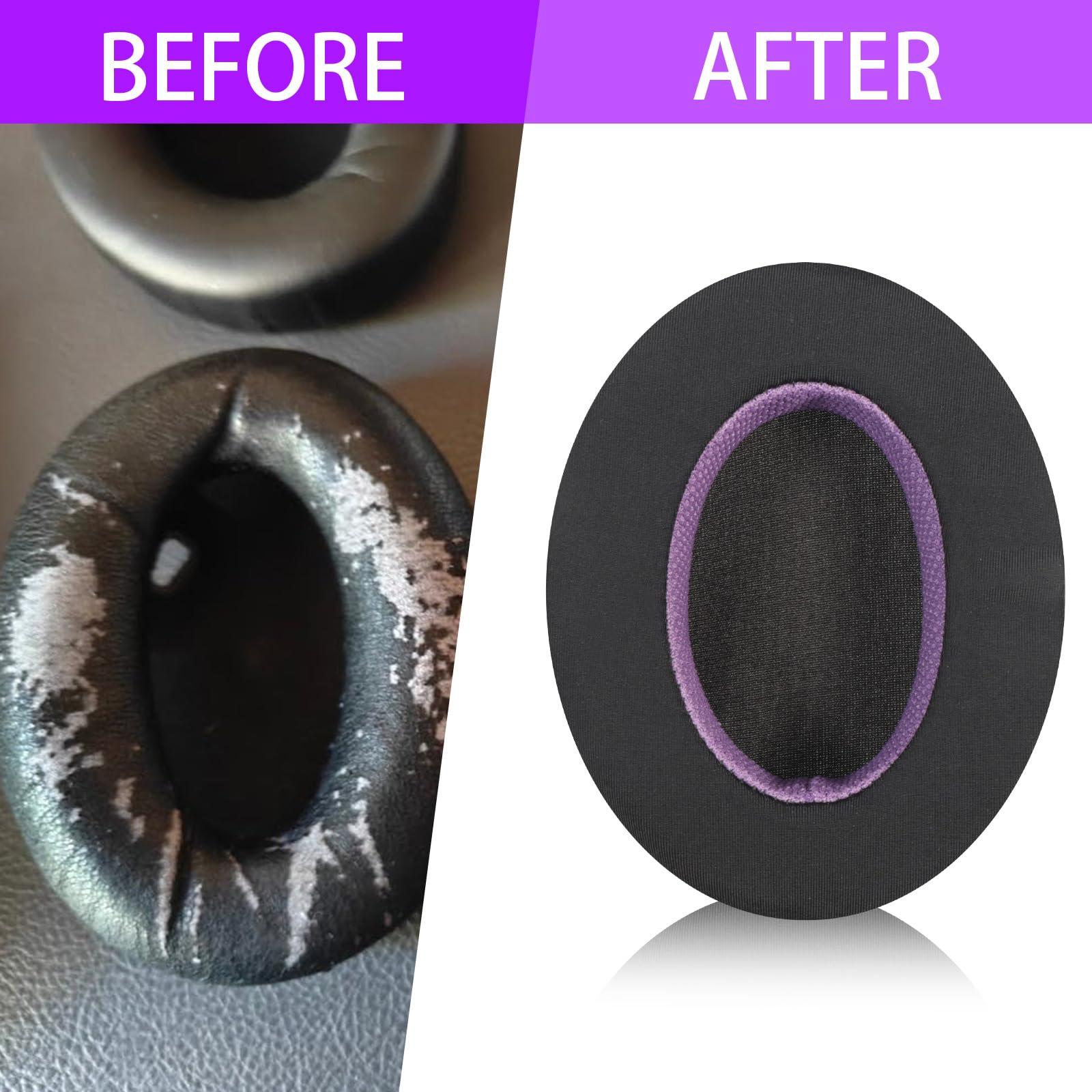 Jomwag Magic Ice Gel Replacement Earpads for Sony WH-1000XM4 – Black/Purple Cooling Cushions - Image 3