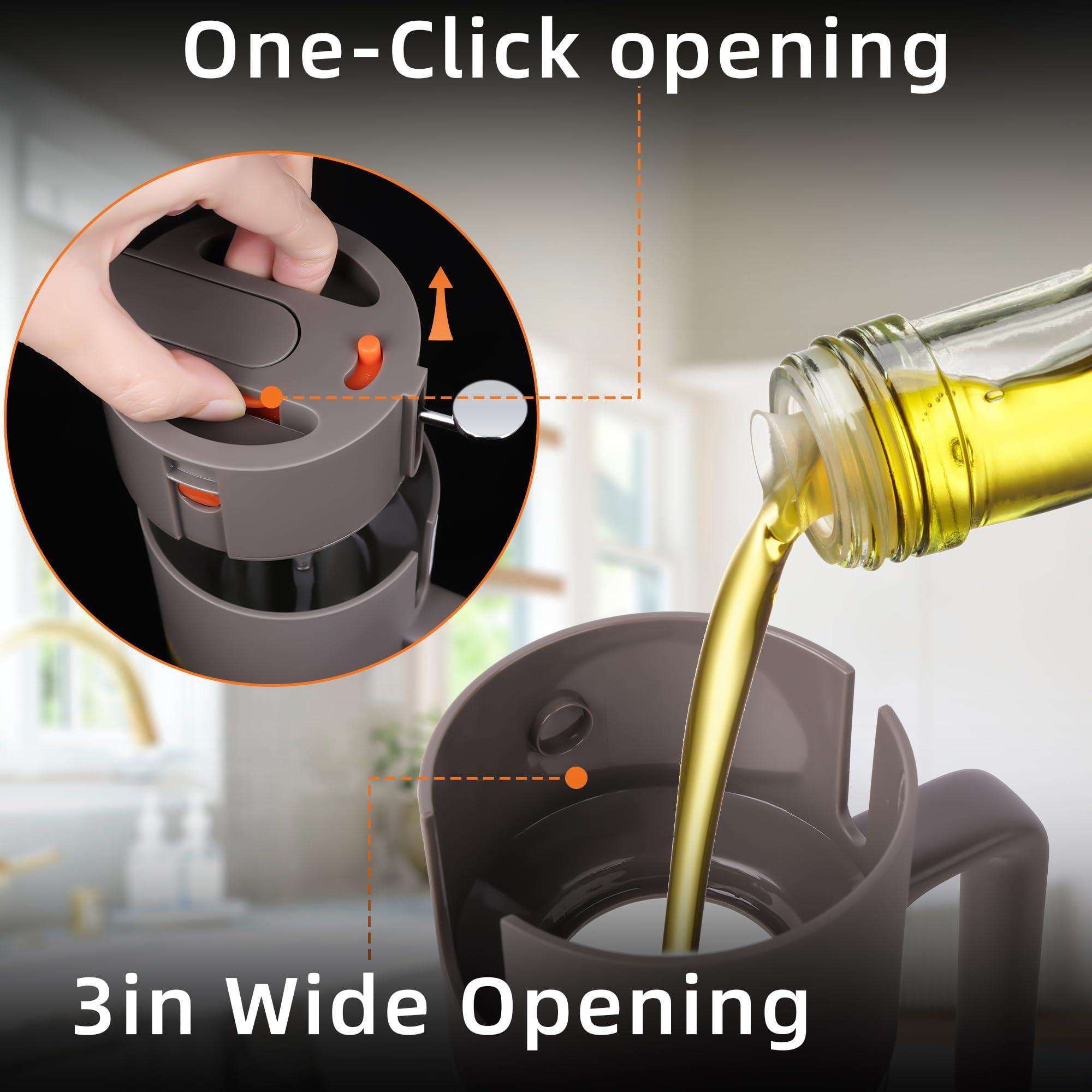 Costop Oil Sprayer for Cooking, 2025 Large Advanced Olive Oil Dispenser Bottle,500ml/17oz Glass Olive Oil Sprayer,2 in 1 Even Spray with Portion Control for Kitchen, Air Fryer, Salad, BBQ - Gray - Image 4
