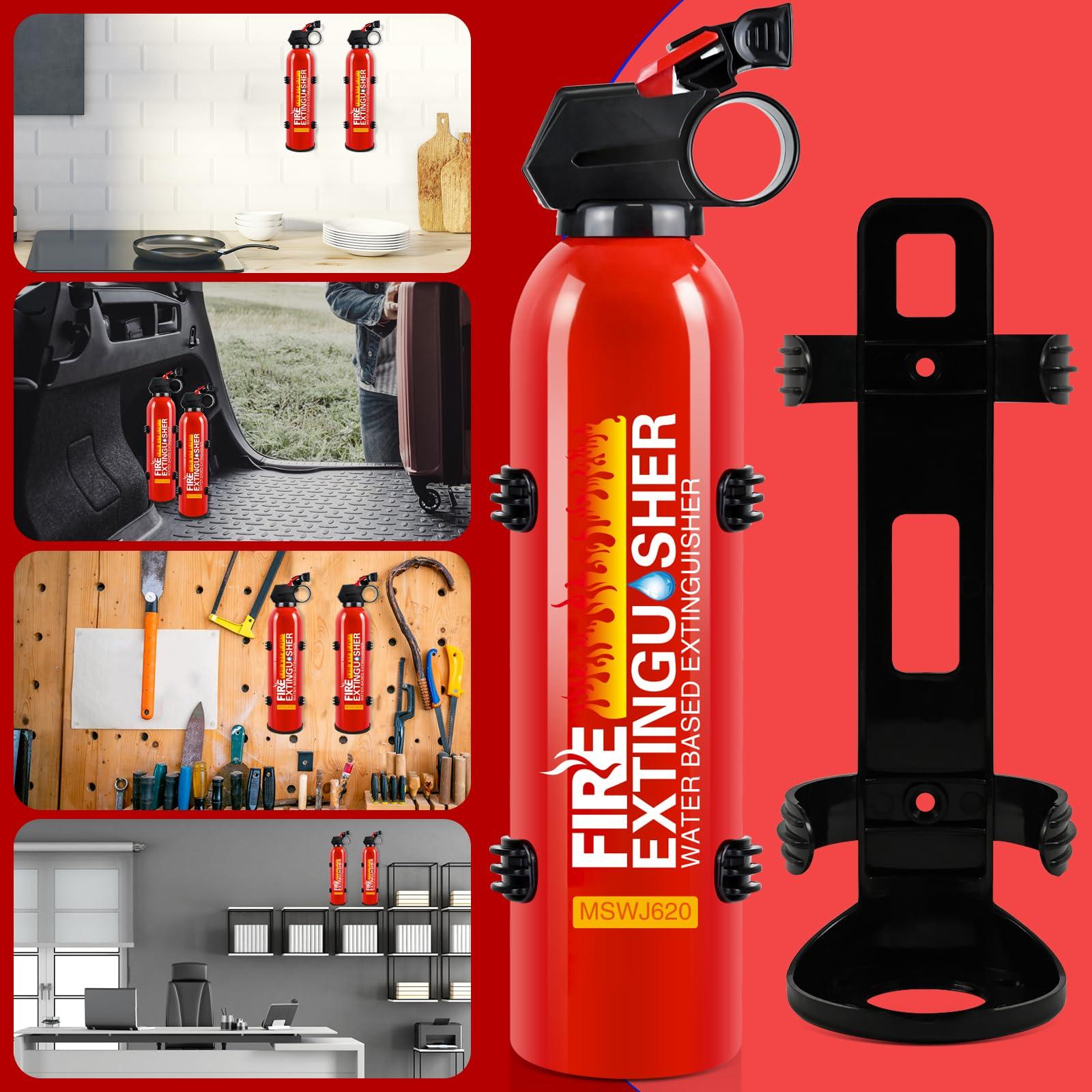 6 Pack Fire Extinguisher for Home with Wall Mount - 620ml Portable Fire Extinguisher for Car Vehicle Boat House Kitchen, Water-Based Fire Extinguisher for A, B, C, K Fire - Image 8