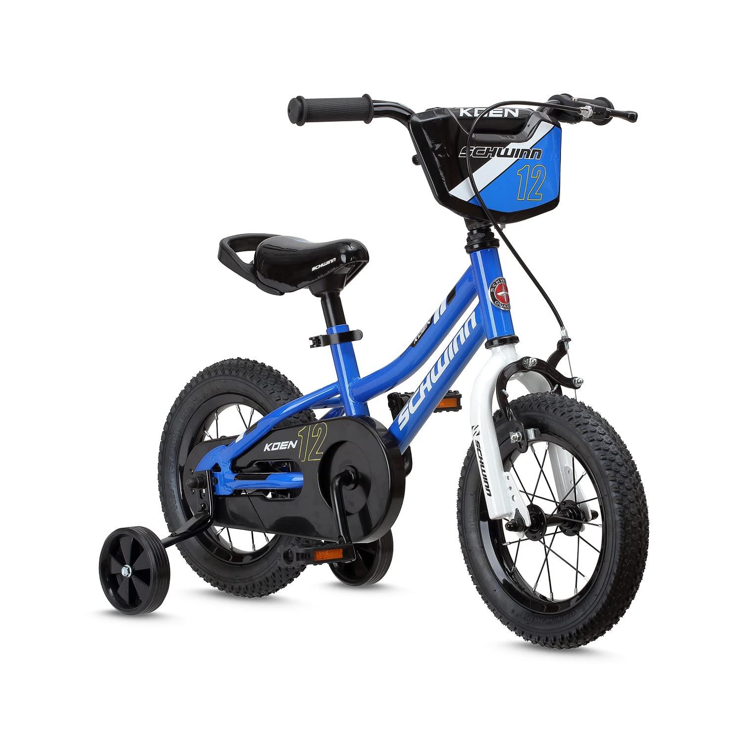 Schwinn Koen Bike, 12 Inch Bike for Kids Ages 2-4, SmartStart Ergonomic Design for Kids, Adjustable Seat Grows with your Child, Rear Coaster Brake and Front Caliper Brake, Training Bicycle