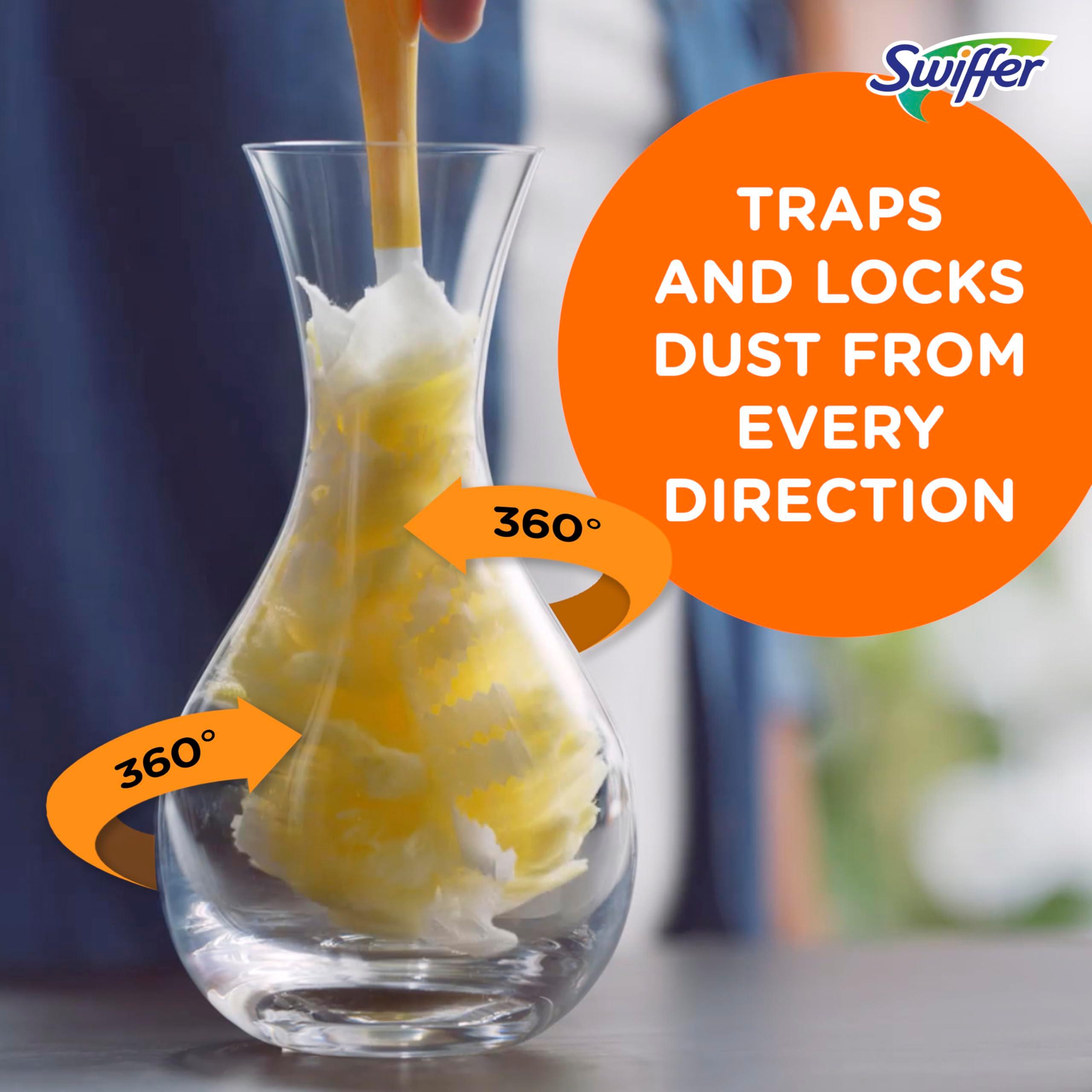 Swiffer Duster Heavy Duty Dusting Kit, Cleaning Supplies, 3 ft Extended Handle, 1 Duster, 12 Refills - Image 4