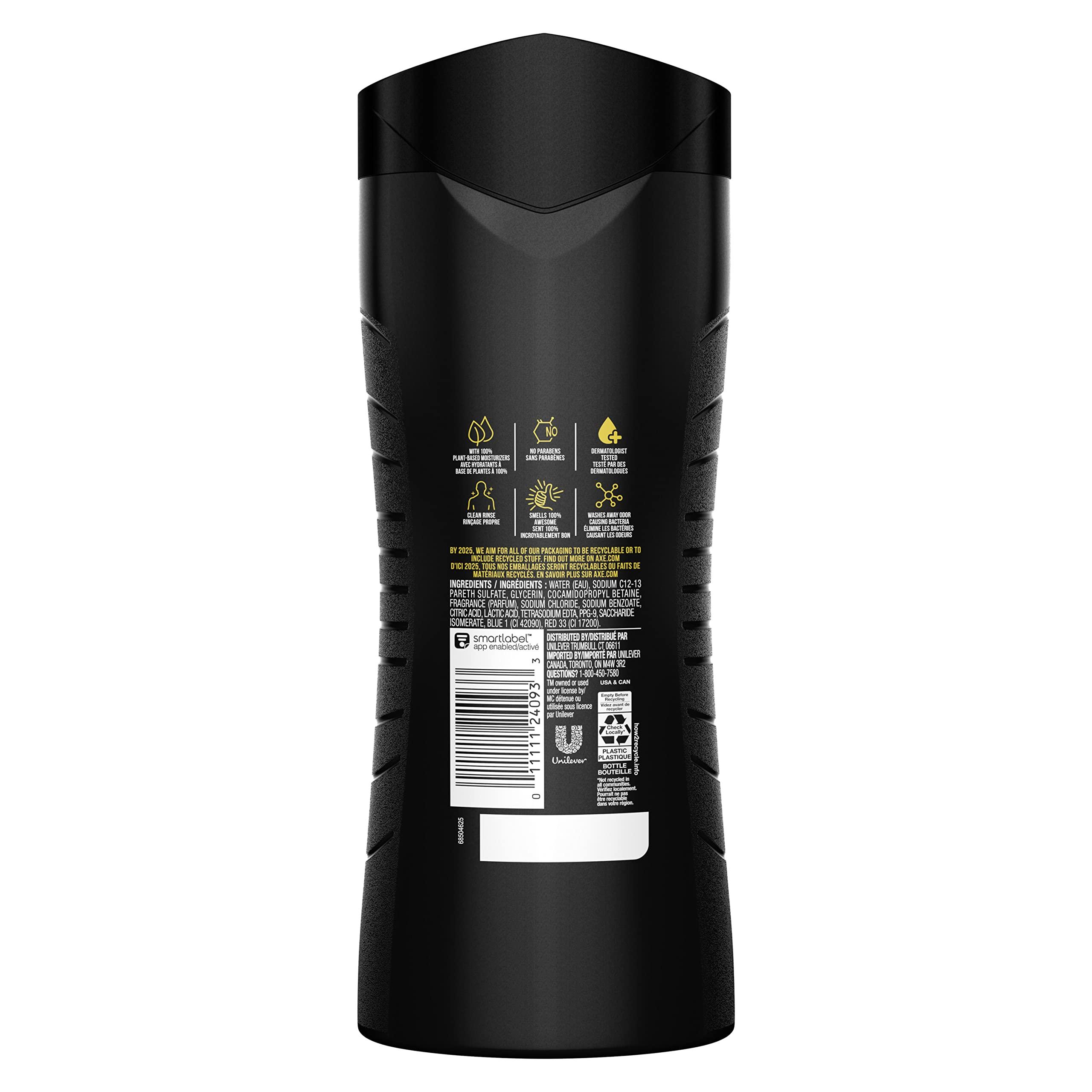 AXE Body Wash Phoenix 4 Count 12h Refreshing Scent Crushed Mint & Rosemary Men's Body Wash with 100% Plant-Based Moisturizers 16 oz - Image 3