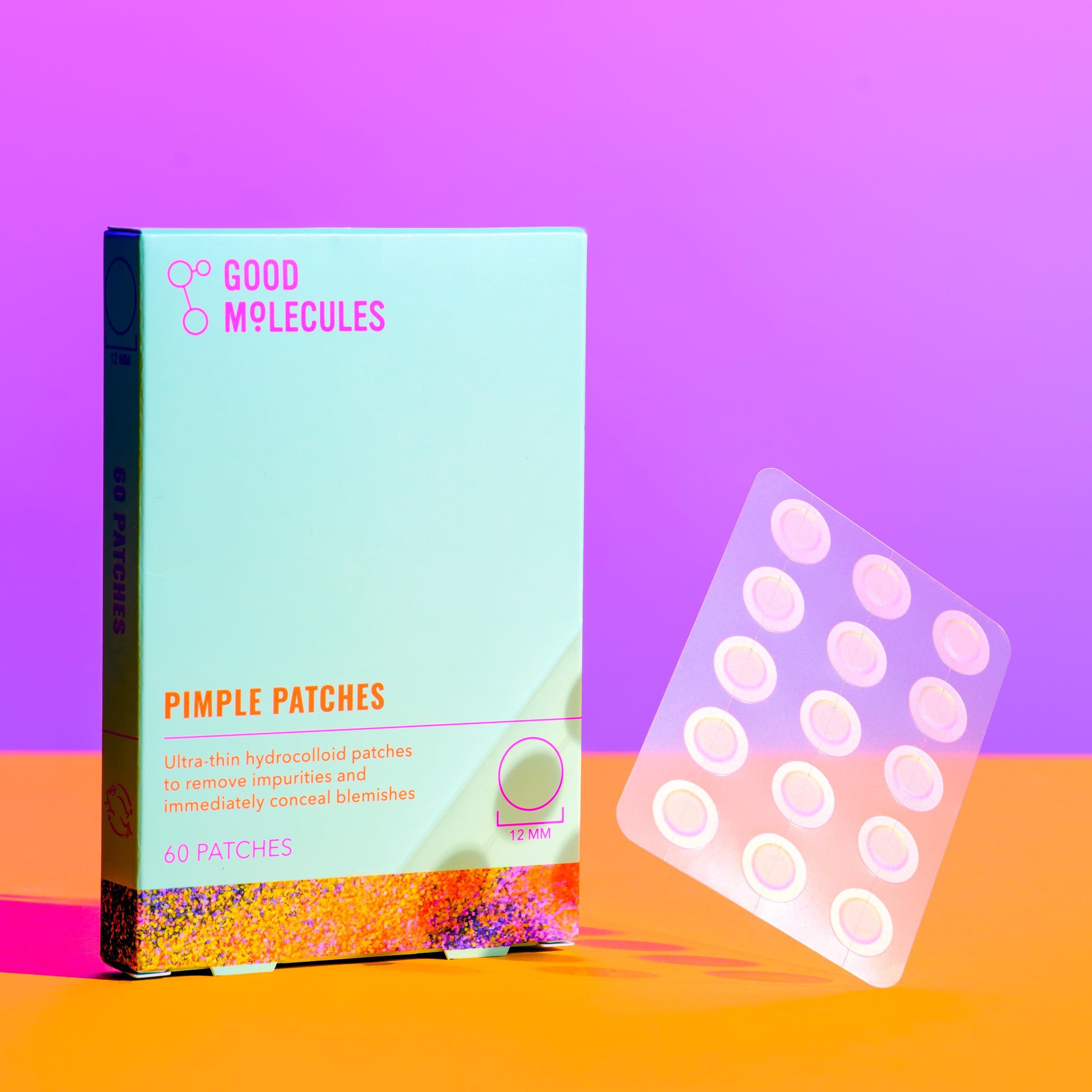 Good Molecules Pimple Patches 60 Pack - Ultra-Thin Hydrocolloid Acne Patches To Conceal Breakouts, Blackheads, and Blemishes - Acne Spot Treatment, Skin Care For Face - Image 8