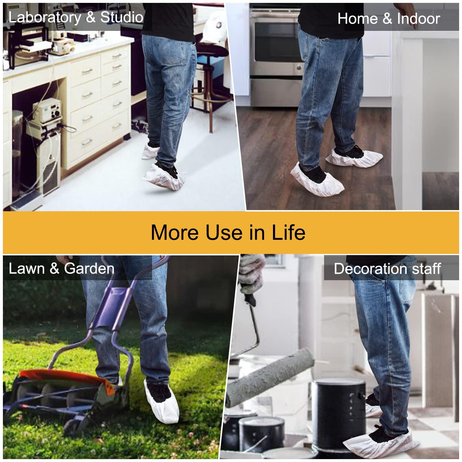 Disposable Shoe Covers 200Pack(100Pairs) Boot & Shoe Cover Disposable Non Slip Waterproof One Size Fits Most for Garden Carpet Guests Booties - Image 6