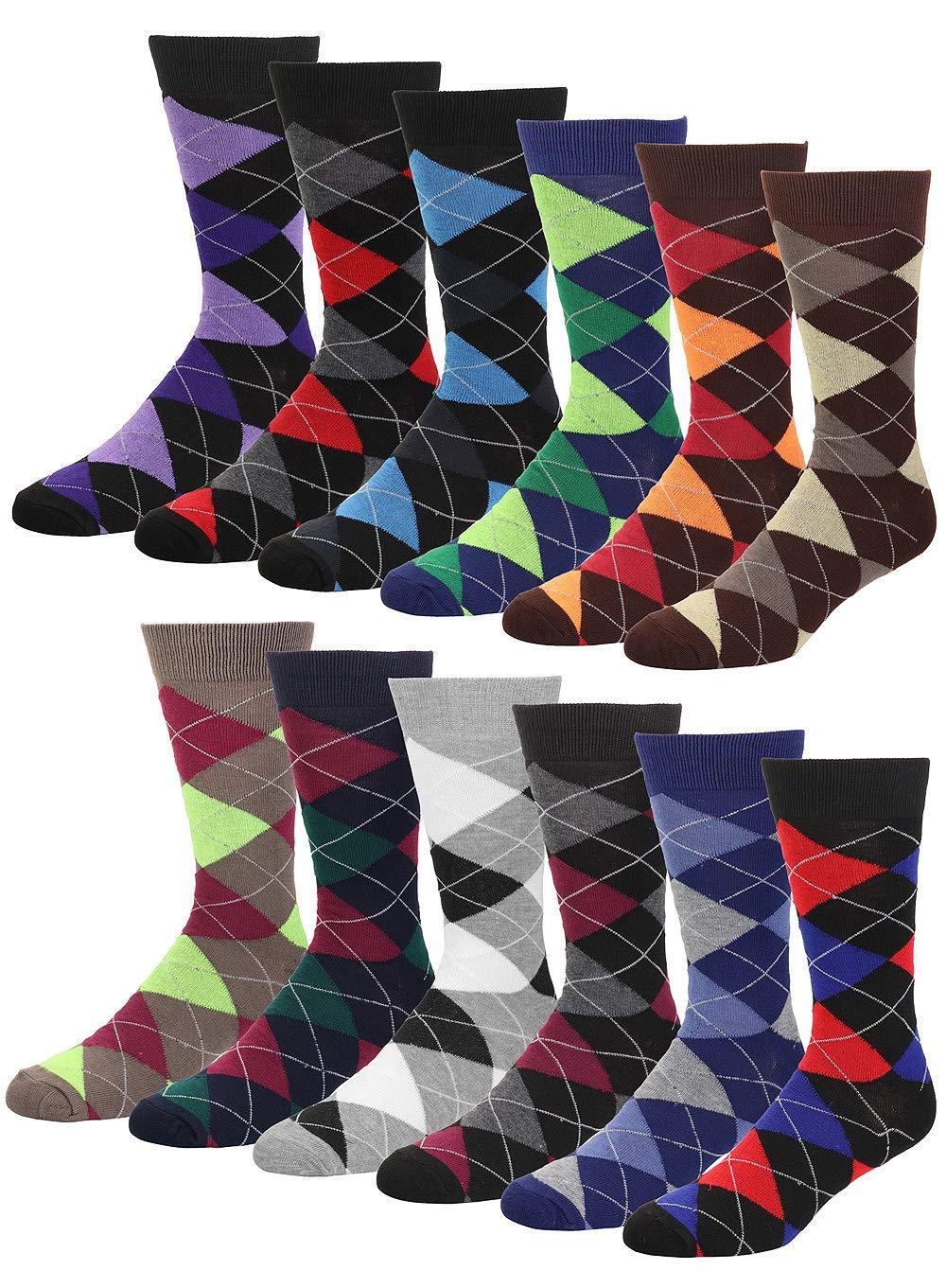 Falari Men Colorful Funny Novelty Crazy Combed Casual Dress Socks & Argyle Socks