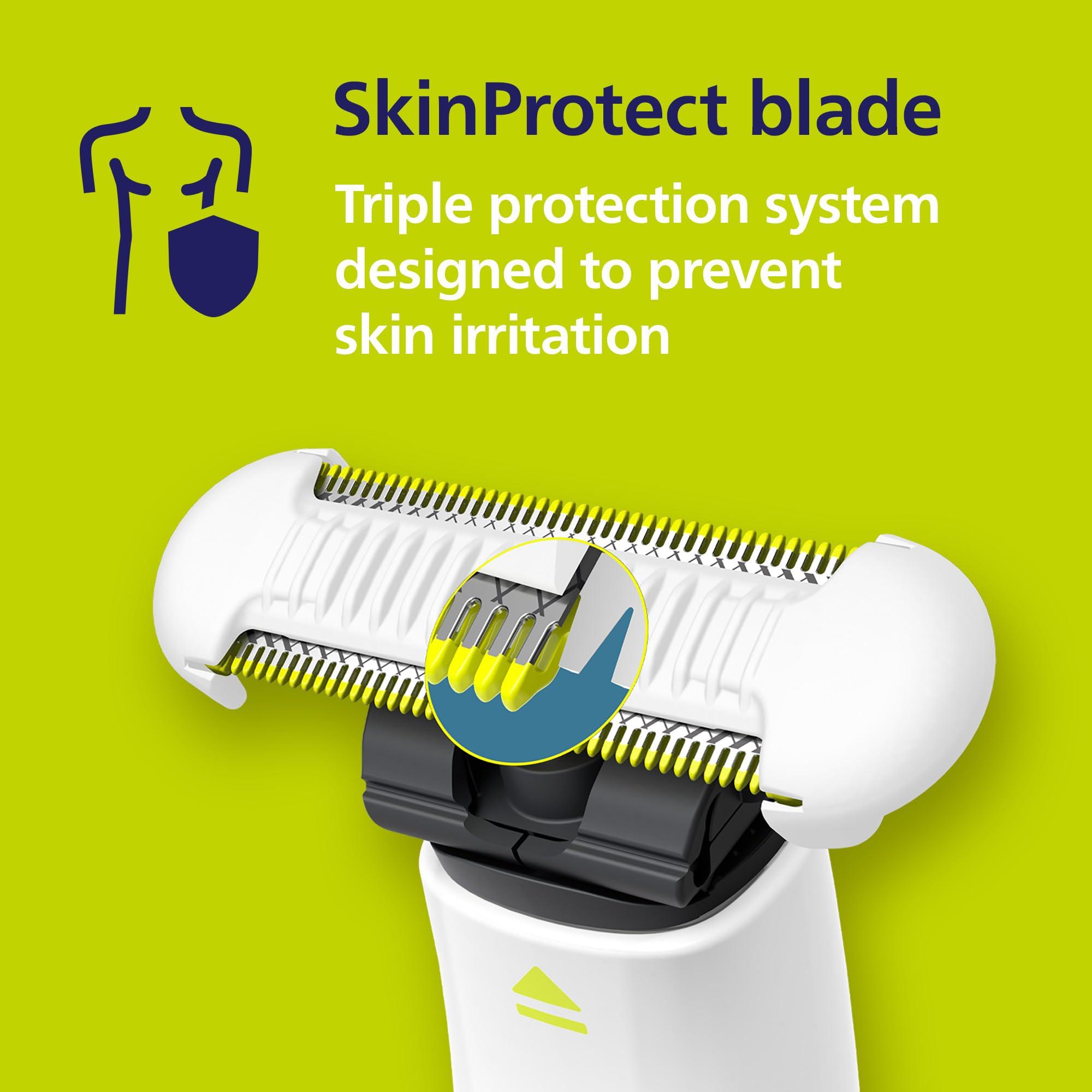 Philips Norelco OneBlade Intimate, Designed for Pubic Grooming, Trim & Shave with Extra Skin Protection, Waterproof, Model QP1924/70 - Image 3