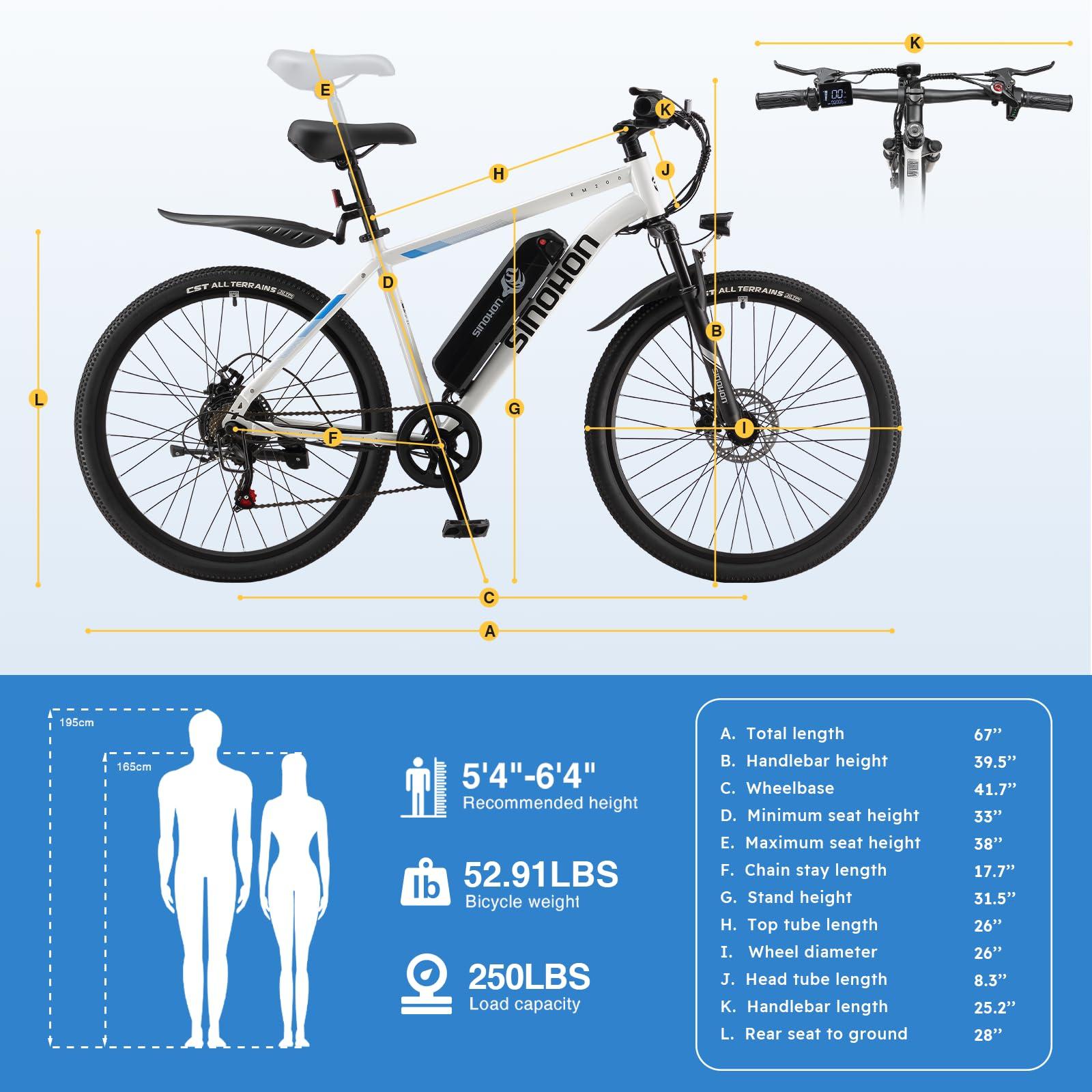 CYCLEWAVE 26" Electric Bike for Adults with 500W Brushless Motor, 375Wh Removable Battery, 7-Speed Gears, Front Suspension, 37+ Miles Range, 20MPH Top Speed - Image 7