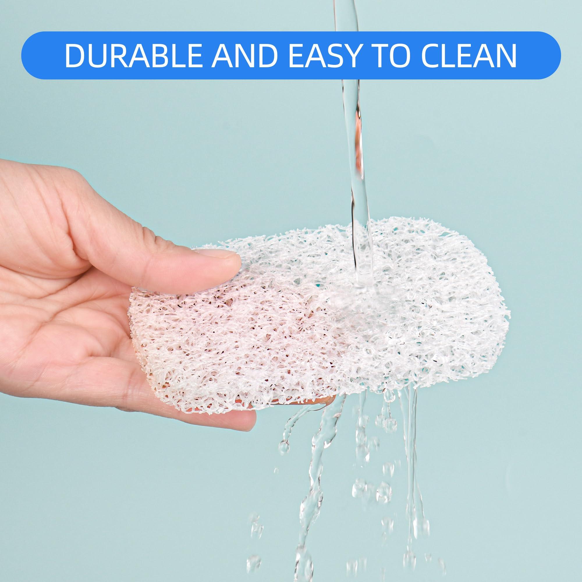 4PCS White Clear Soap Holder Pad,BPA-Free Soap Lifting Pad for Bar Soap,Easy to Clean Soap Savers Pads Suitable for Shower Kitchen Bathroom Bathroom Travel Hotel Cleaning Product - Image 3
