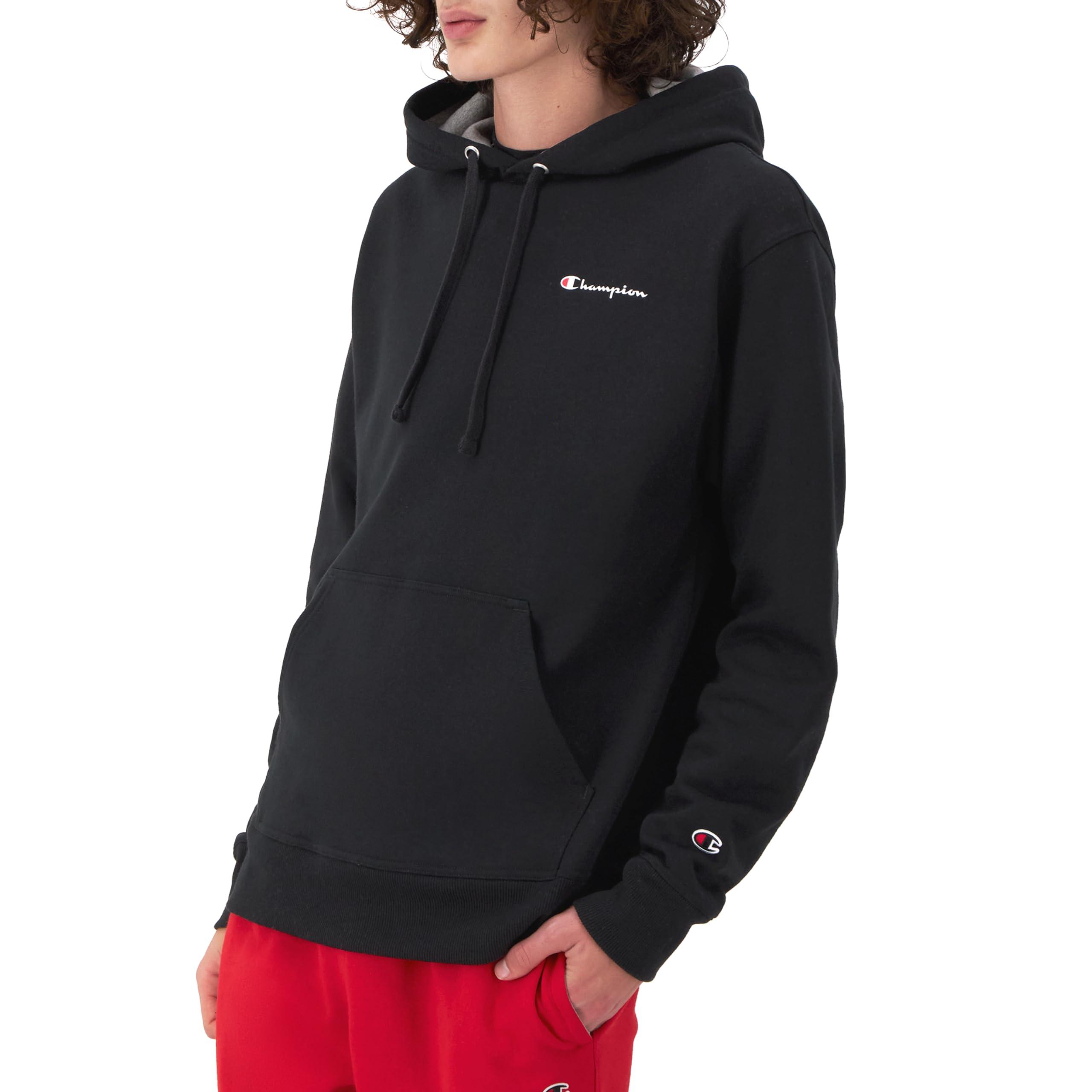 Champion Men's Powerblend Fleece Hoodie, Hooded Sweatshirt For Men, Script (Reg. or Big & Tall) - Image 3