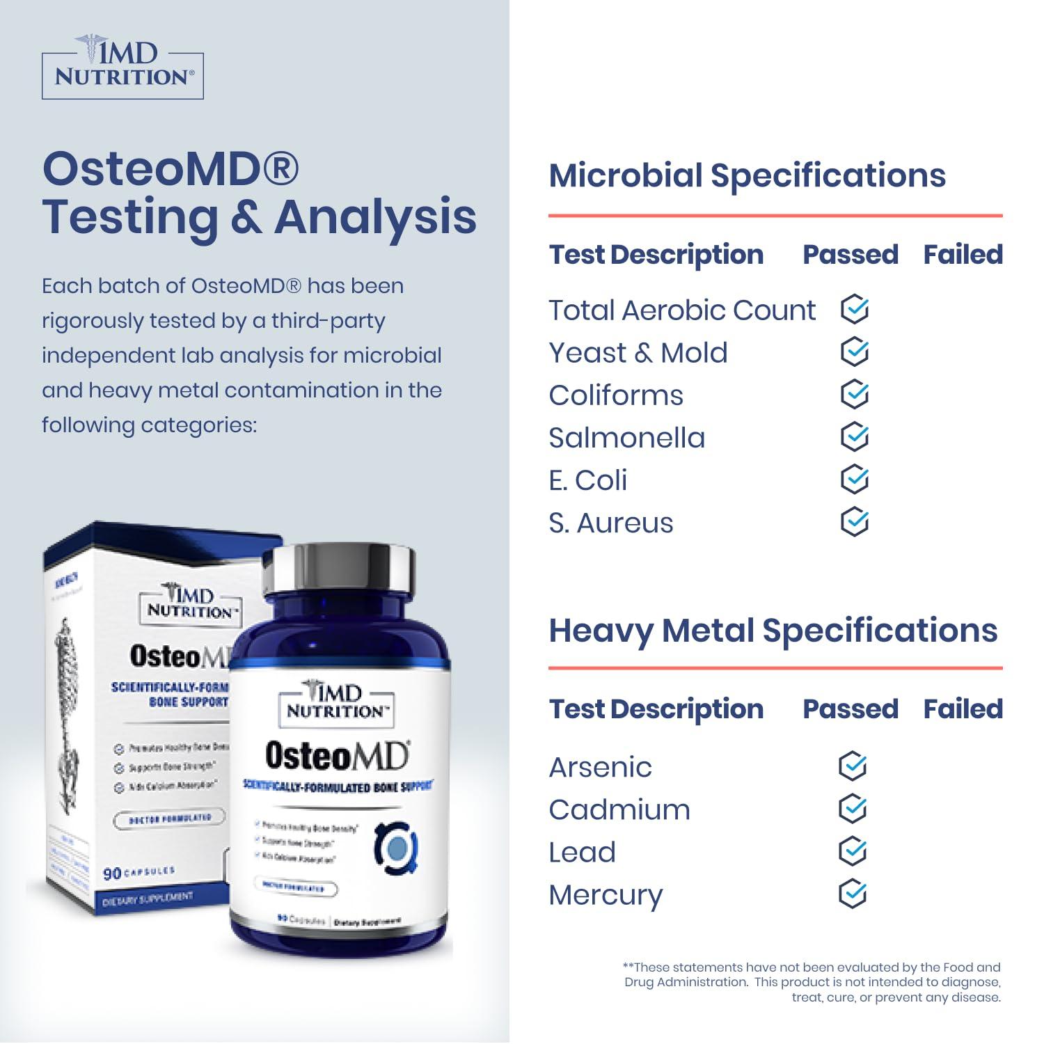 1MD Nutrition OsteoMD for Comprehensive Support - Supplement for Women and Men - Promote Density w/Vitamin D - Hydroxyapatite w/Vitamin D3 & K2-90 Capsules - Image 4