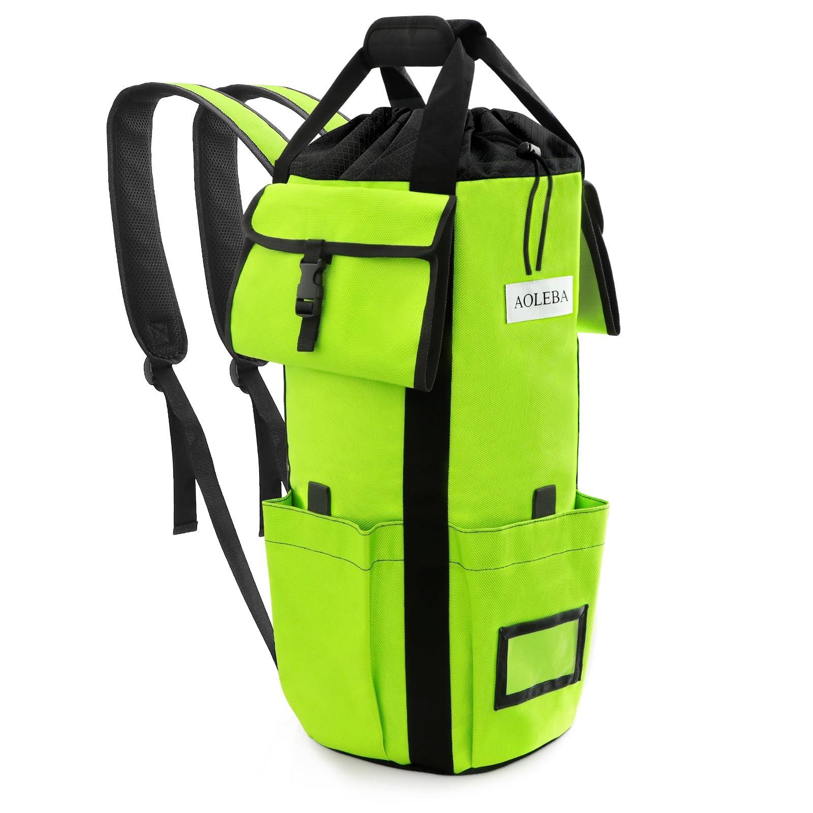 AOLEBA Arborist Rope Storage Bag Tree Climbing Rock Rope Bucket Backpack Rope Storage Bag Large Capacity 1680D Thicken Nylon Material with Hand Straps, Side Pockets - Image 9