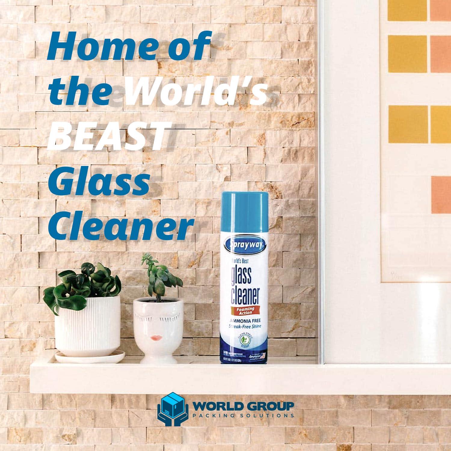 World Group Packing Solutions Glass Cleaner Foam, Foaming Action & Spray, 19oz - 2 Pack - Clean Fresh Scent - Bundled With 2 Microfiber Rags - Image 5