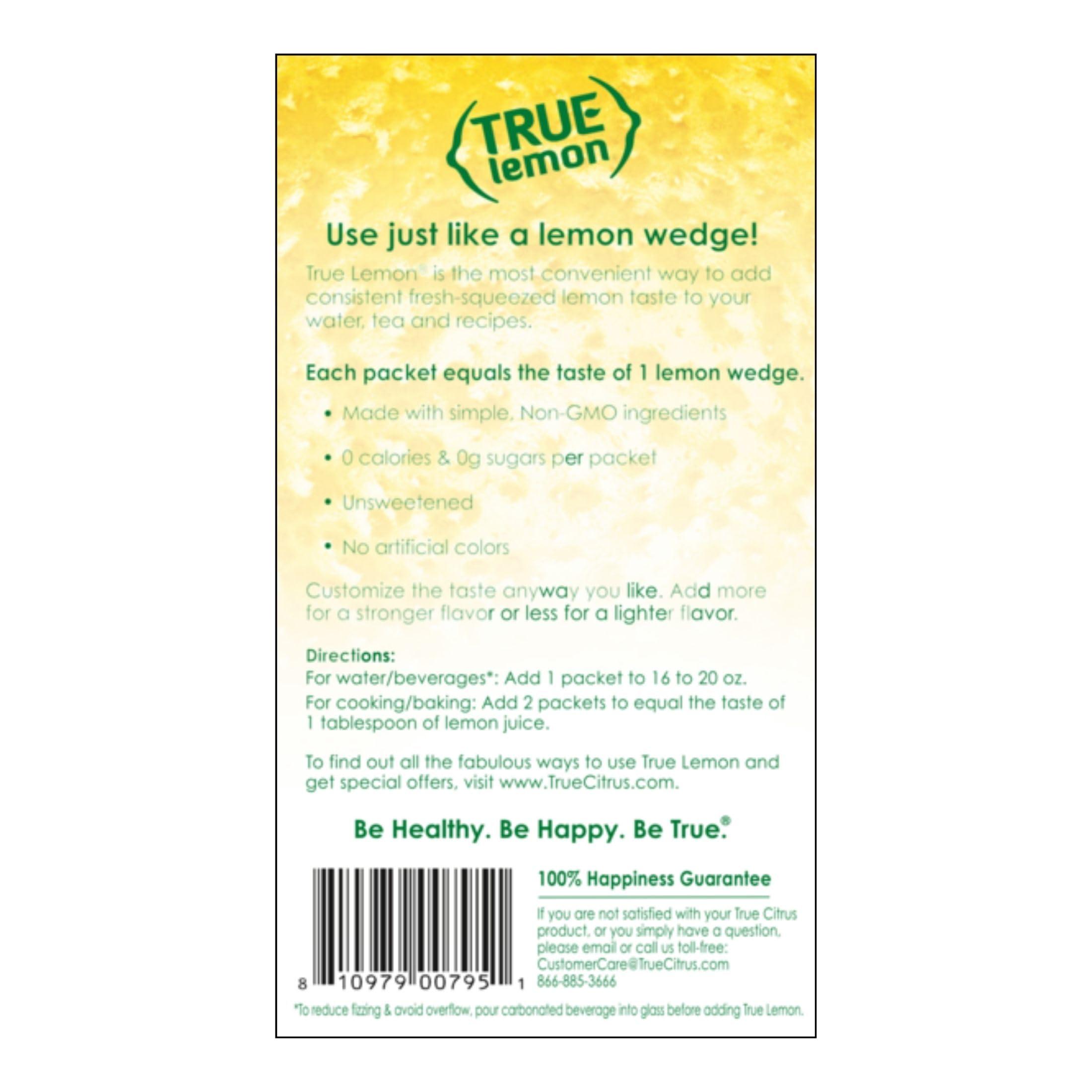 TRUE LEMON Water Enhancer, Bulk Dispenser, 100 Count (Pack of 1), 0 Calorie Drink Mix Packets For Water, Sugar Free Lemon Flavoring Powder Packets - Image 5