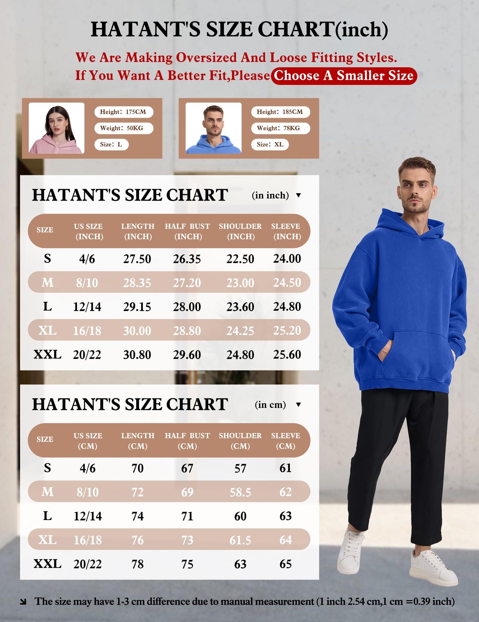 Hatant Oversized Hoodie Sweatshirts for Men Couples Heavyweight Hoodies Pullover Vintage Mens Acid Wash Sweaters Clothes 2025 - Image 9