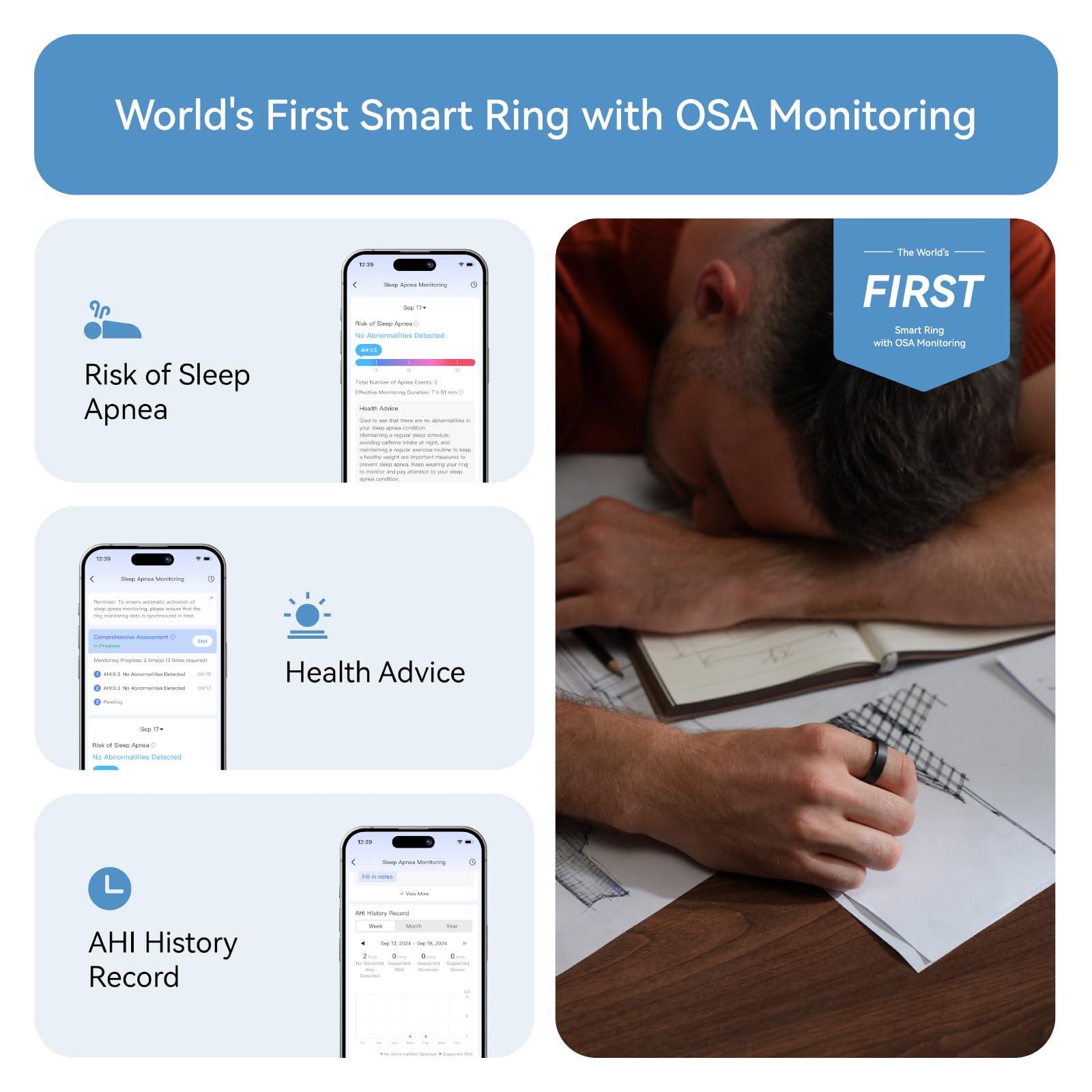 RingConn Gen 2, World’s First Smart Ring with Sleep Apnea Monitoring, No APP Subscription, 12-Day Battery Life, Stress/Heart Rate/Women's Health Tracker, Android & iOS Compatible (Black, Size 10) - Image 3