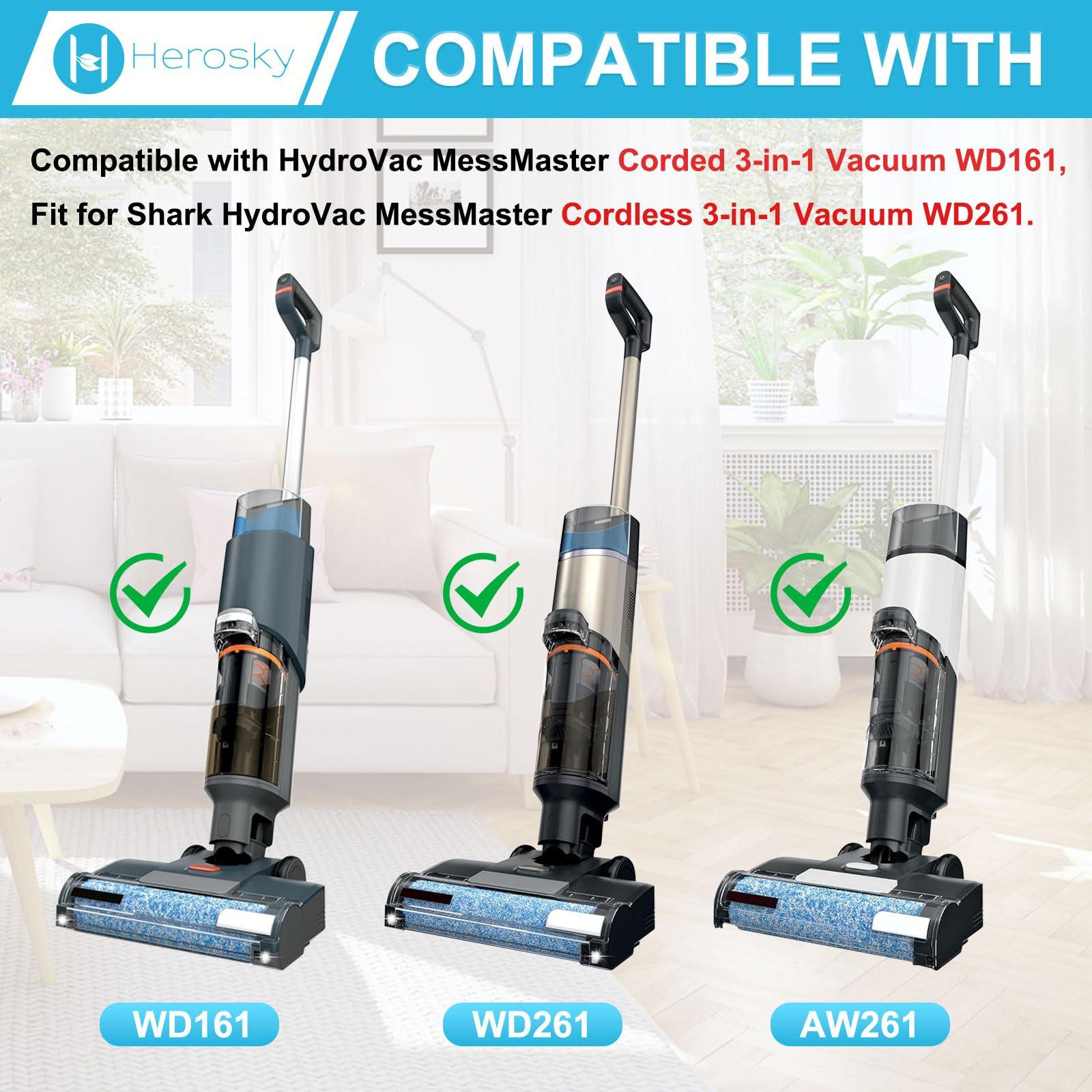 WD161 Roller and Filter For Shark HydroVac MessMaster Wet Dry Vacuum Cleaner WD161 WD261 AW261 (2 Brush 4 Foam Filter Kit) - Image 2