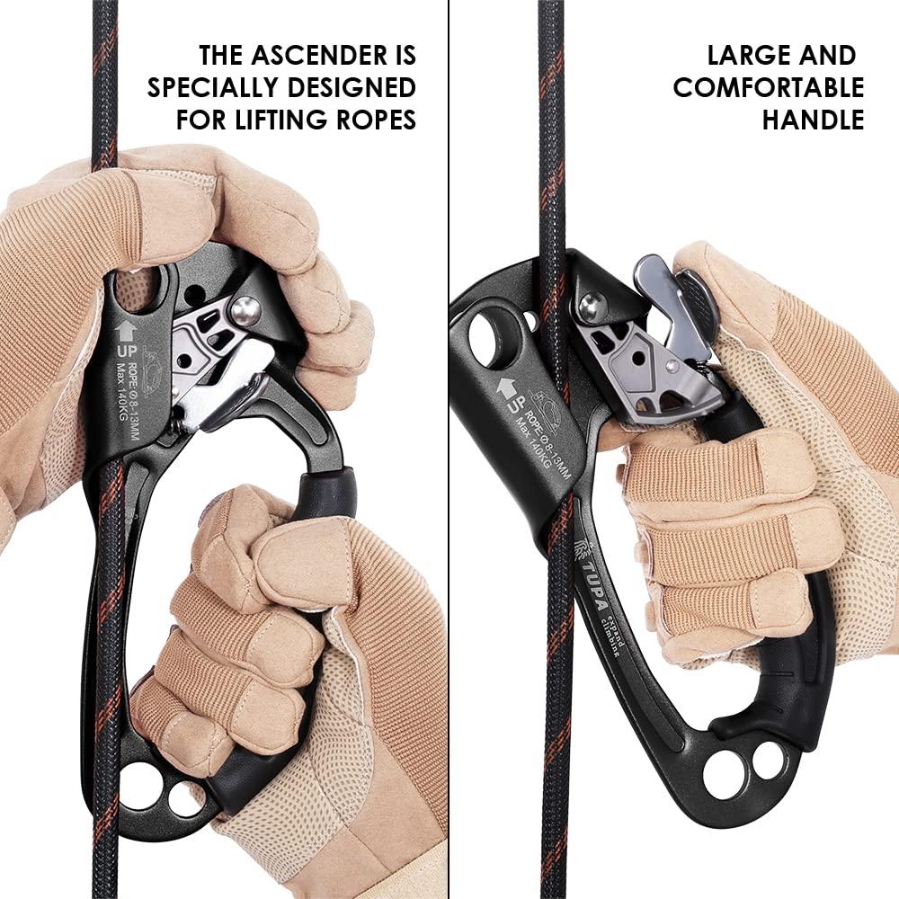 Lixada Climbing Hand Ascender 8-13mm Vertical Rope Access with Ergonomic Rubber Handle CE Certified Strong Rappelling Gear Equipment for Rock Climbing Tree Arborist, Rescue Caving - Image 7