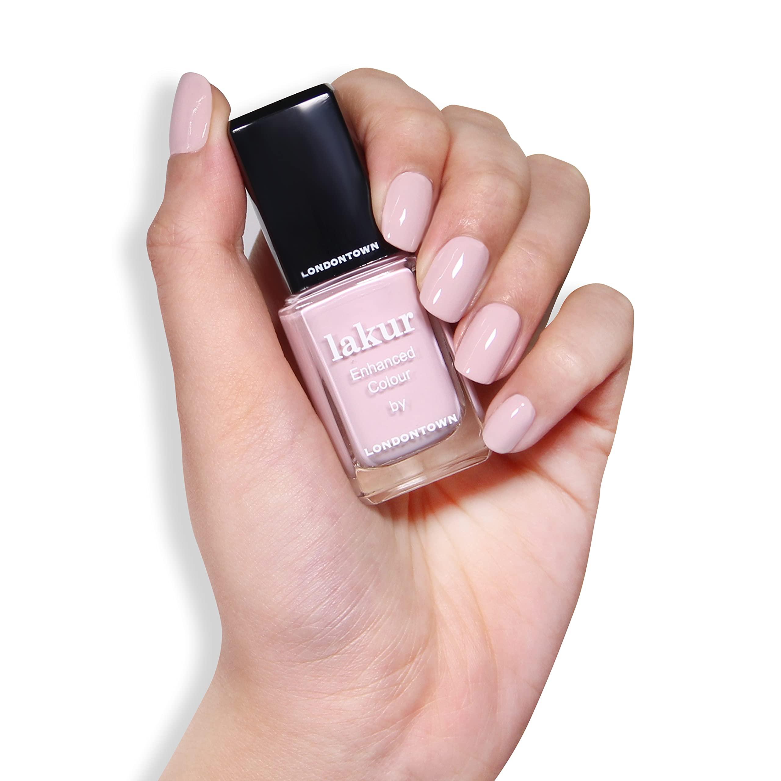 LONDONTOWN lakur Nail Polish - Chip-Resistant, Non-Toxic, Conditions & Hydrates Nails | Glossy Light Pink, Rosewater, .40 fl oz - Image 4