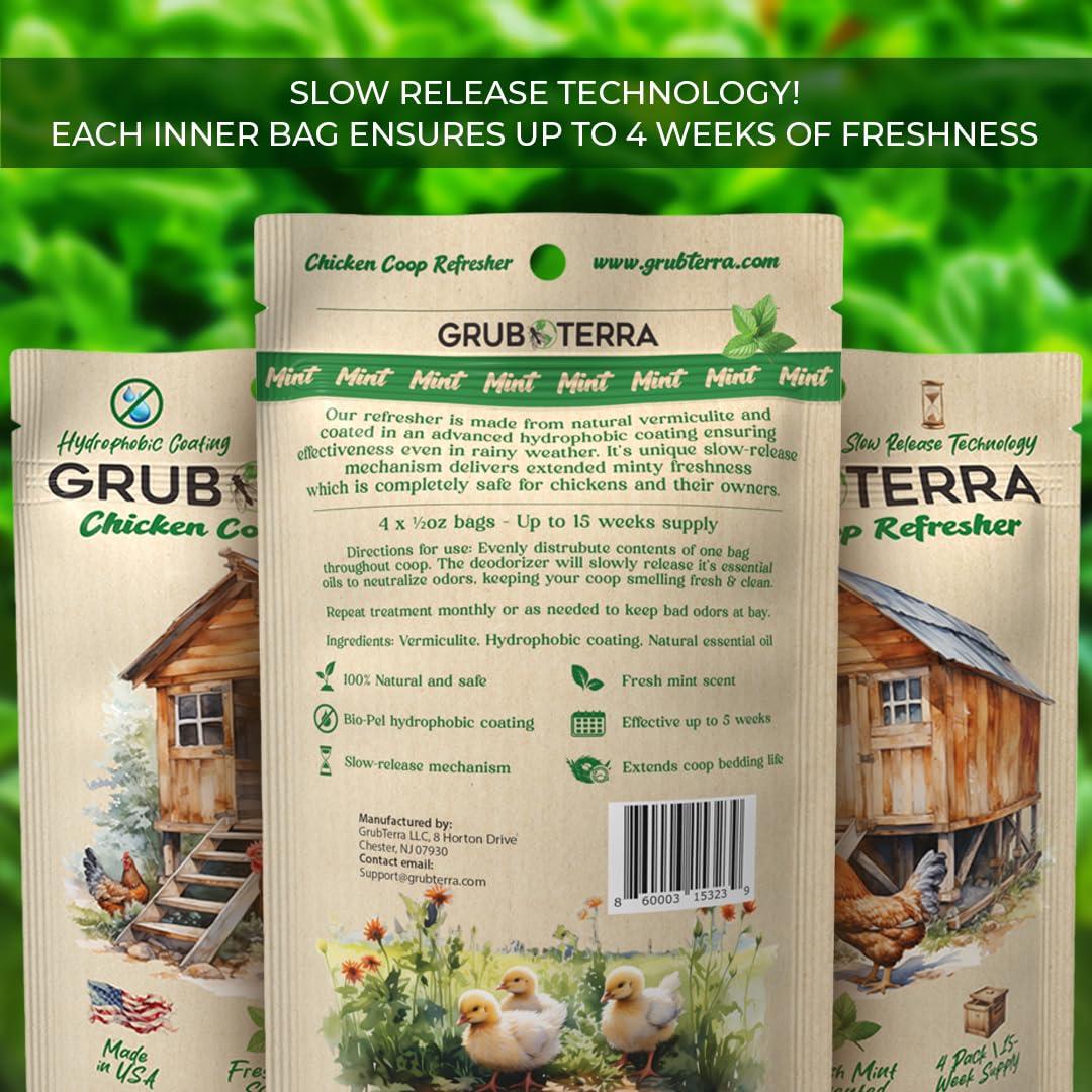 GrubTerra Coop Refresher Odor Freshener for Chicken Pen, Suitable for Chicken Waterer and Chicken Feeder, Smell Control Solution for Clean and Fresh Chicken Living Environment - Image 5