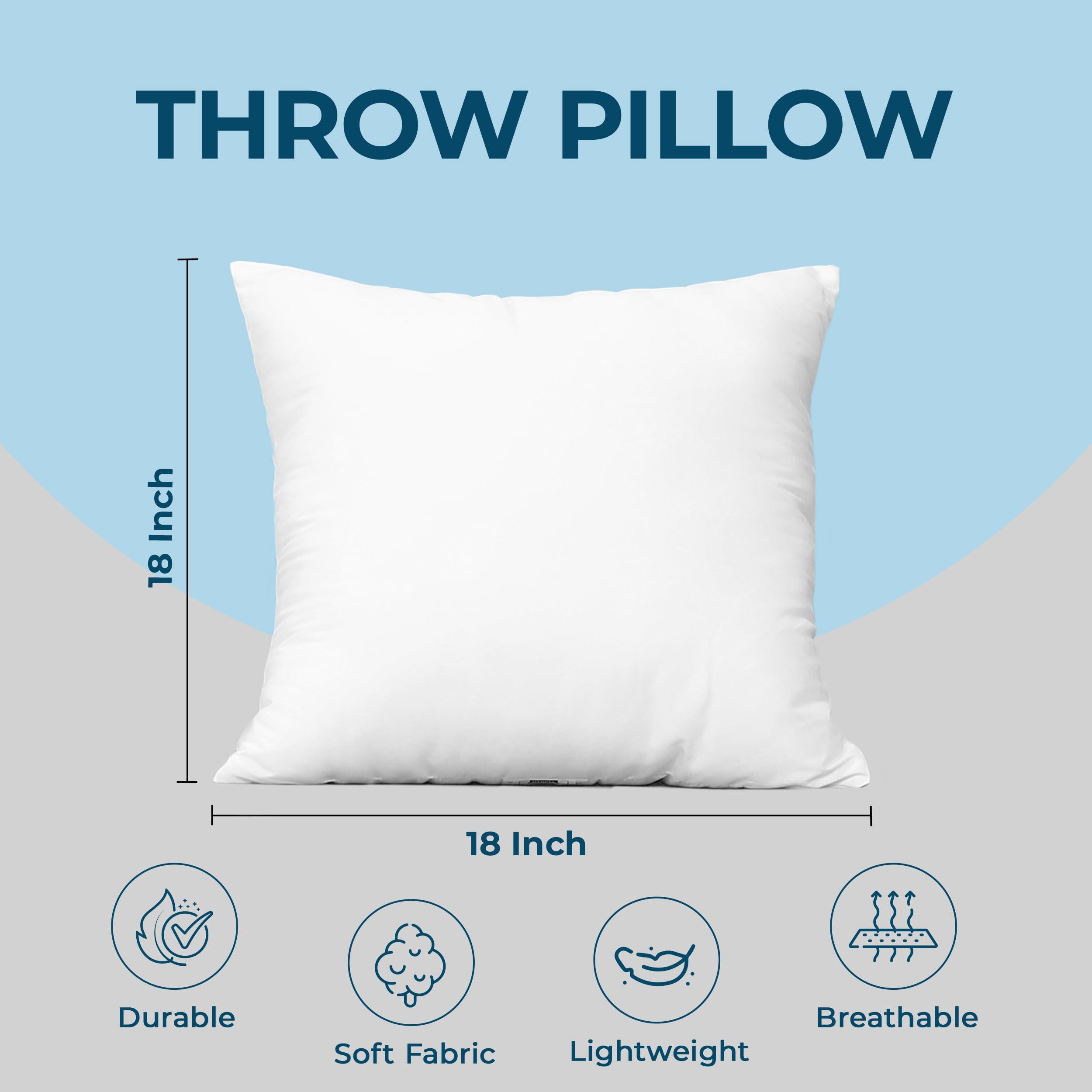Utopia Bedding Throw Pillows (Set of 4, White), 18 x 18 Inches Pillows for Sofa, Bed and Couch Decorative Stuffer Pillow - Image 3