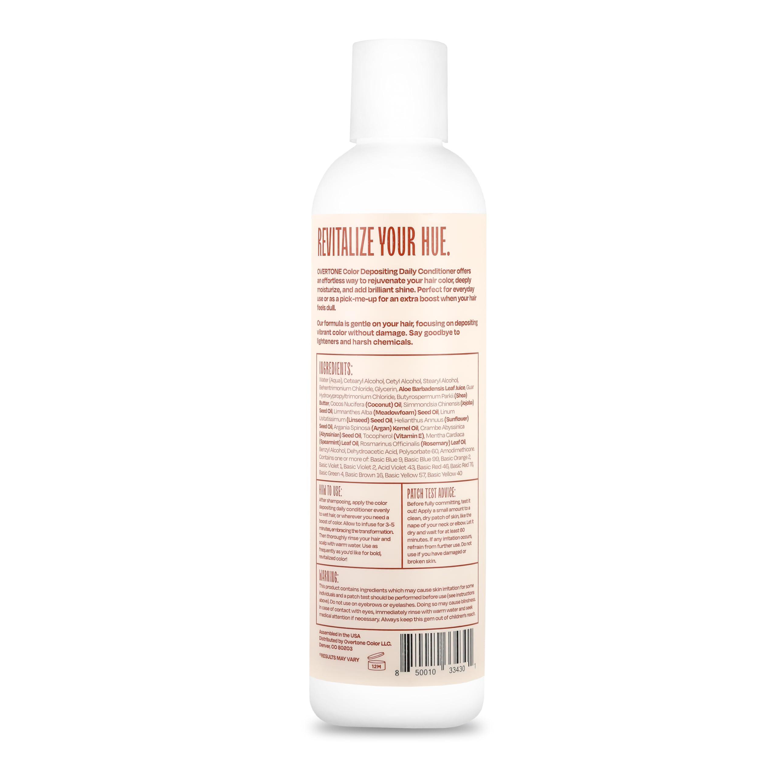 Overtone Daily Color Depositing Conditioner for Dyed & Natural Hair - 8oz Temporary Coloring with Shea Butter & Coconut Oil - Refresh Color & Prevent Fading - Vegan & Cruelty-Free, Ginger Glow - Image 3