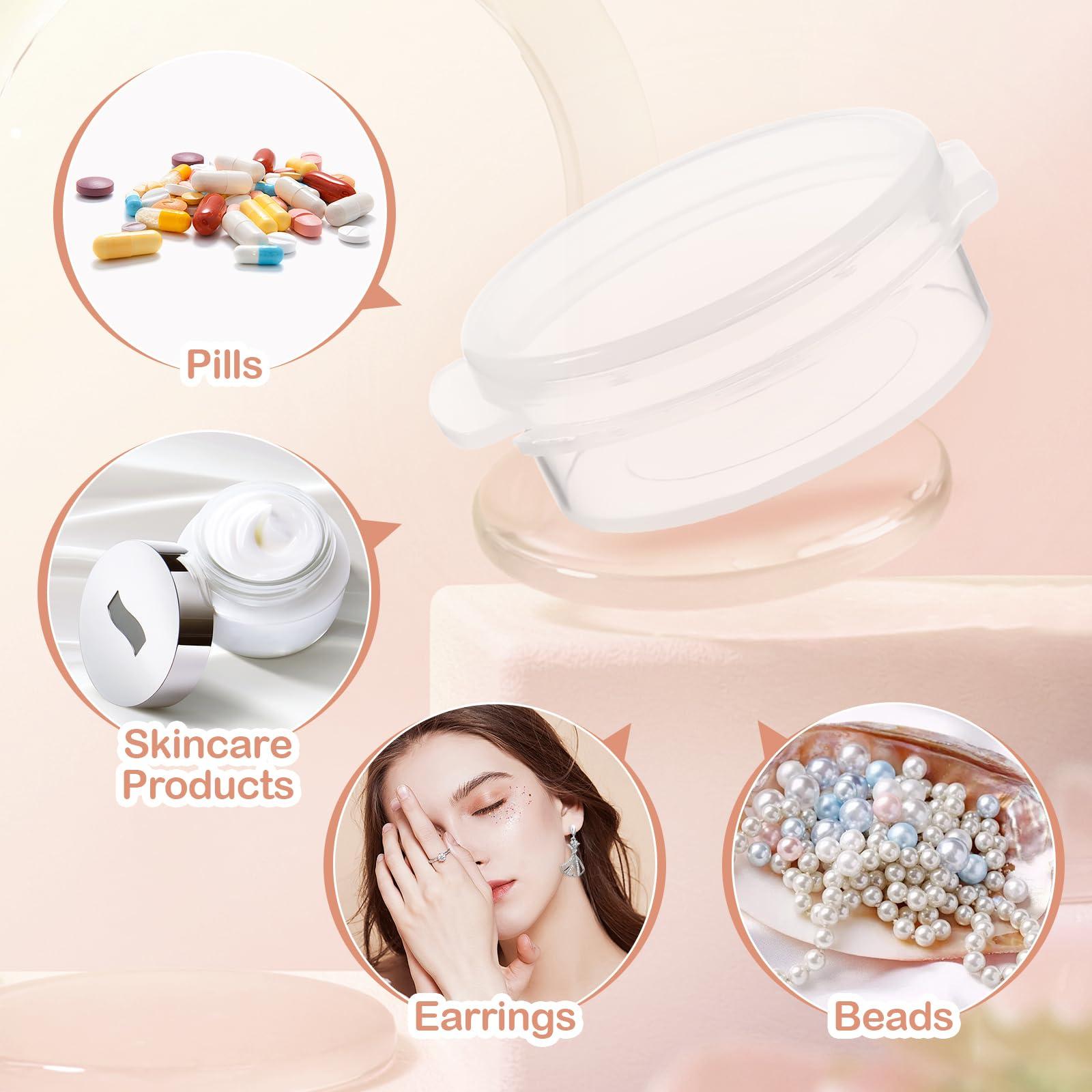Liobelon 30 Pack 10g/0.34oz Clear Plastic Sample Jars with Snap Lids, Mini Travel-Size Cosmetic Containers for Cream, Skincare, Powder, Jewelry - Image 7