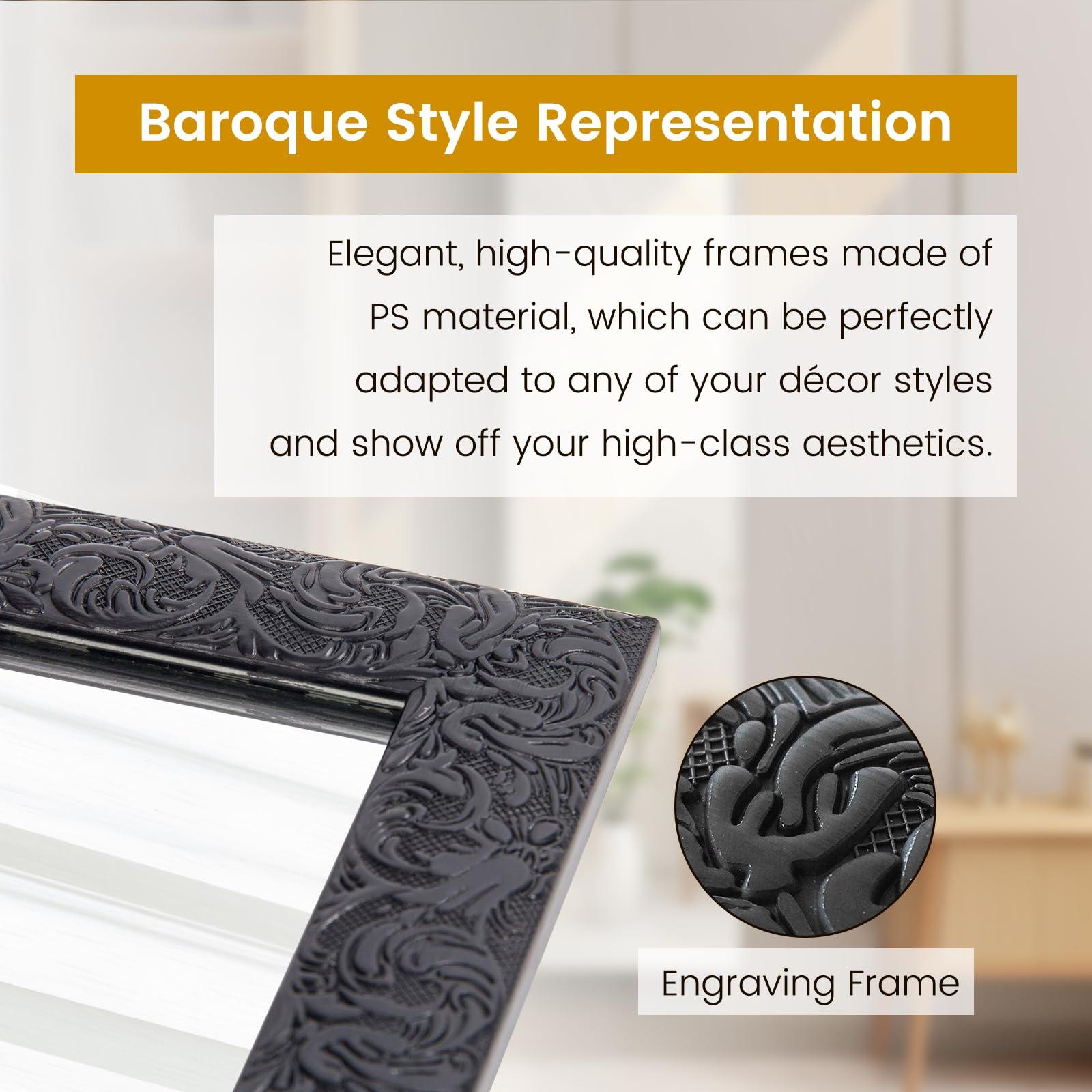 Beauty4U Full Length Mirror Wall Mirror Full Body Mirror Explosion-Proof Wall Mounted Hanging Mirror for Dorm with Rectangular Float Framed for Room Decor, 50"x 14", Black - Image 4