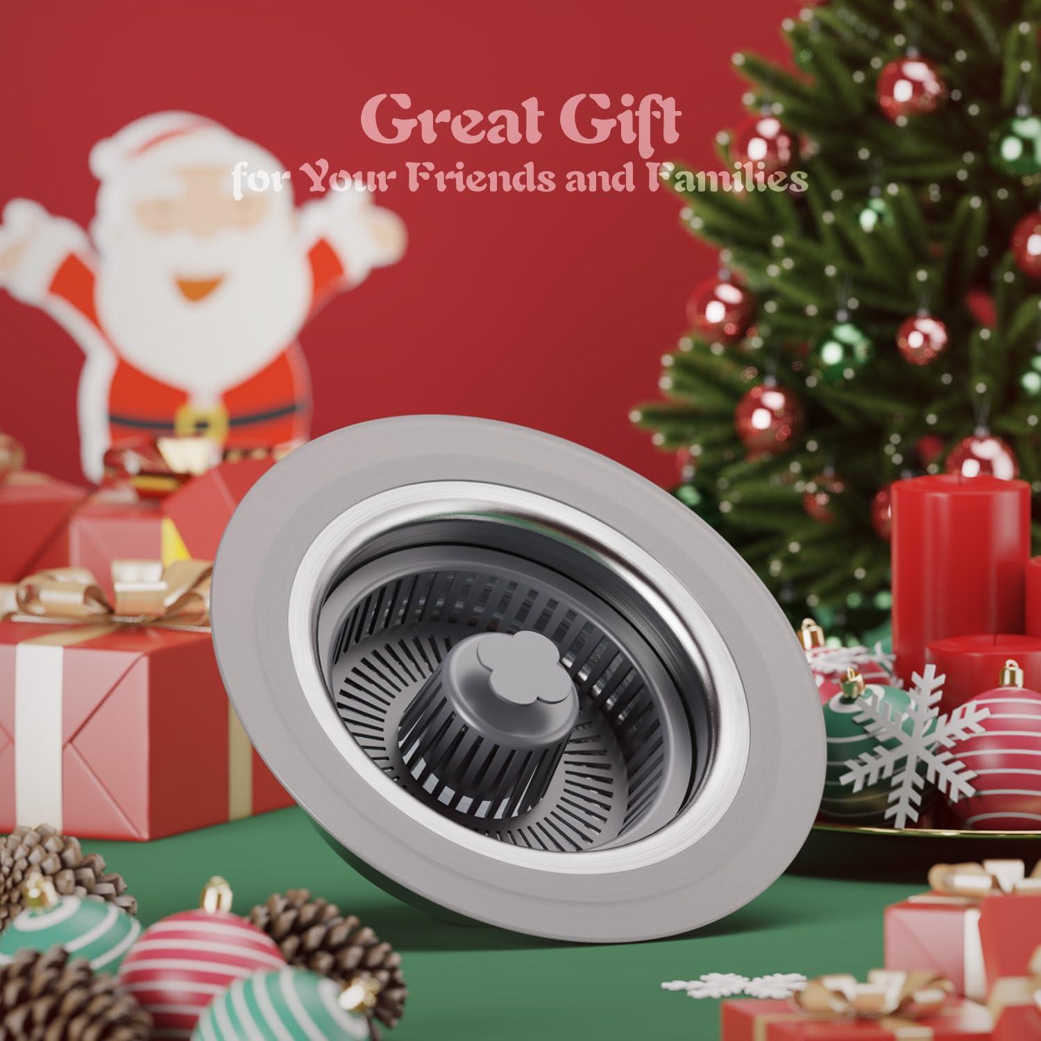 XLMSPORTS 3 in 1 Kitchen Sink Drain Strainer and Stopper, 304 Stainless Steel Pop-up Anti-Clogging Basket Strainer, Fast Drainage Kitchen Sink Plug for Standard 3-1/2" Drain Hole - Image 8