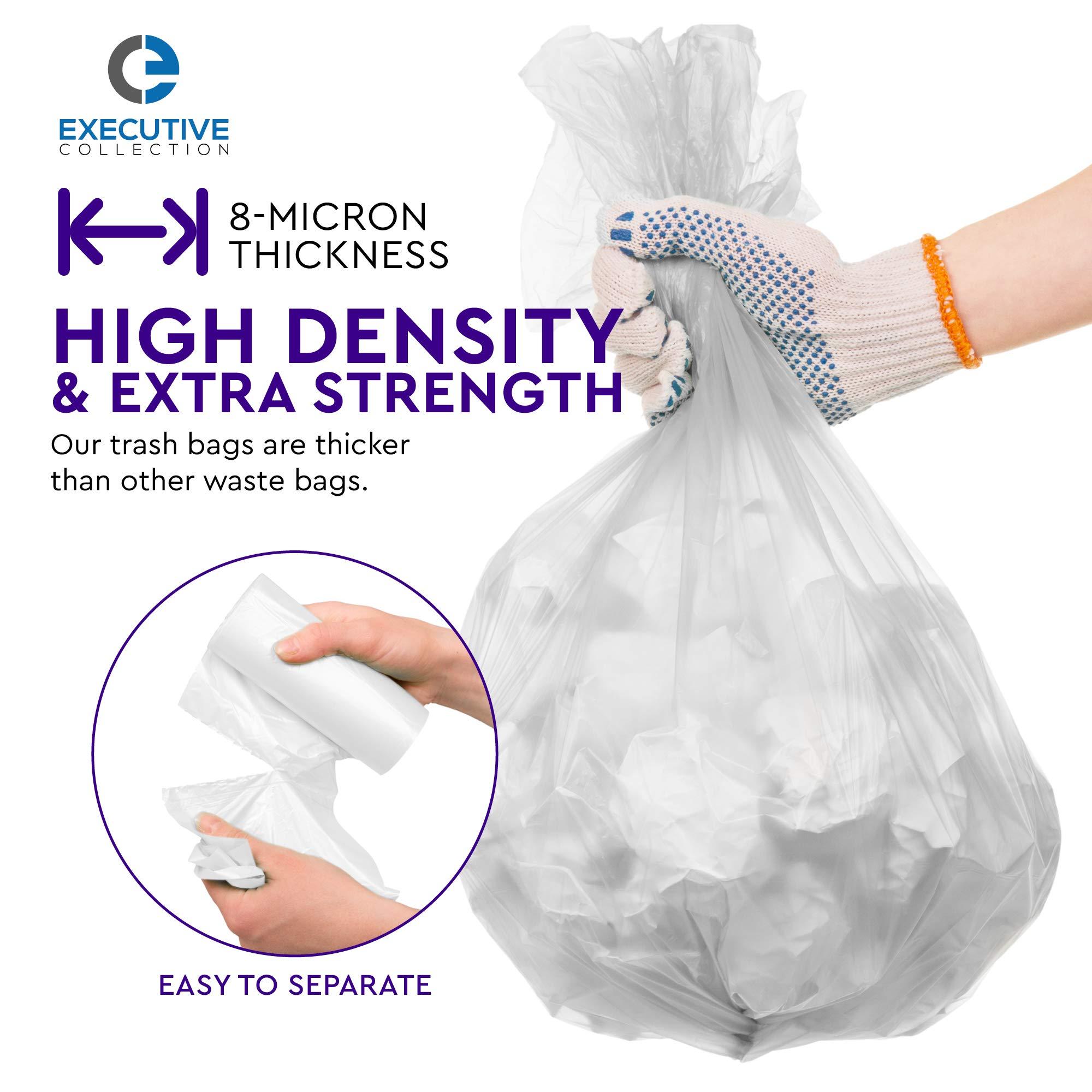 Clear 7-10 Gallon Trash Bags, Bulk Pack - Medium Size Garbage Bin Liners for Office, Bedroom and Kitchen Wastebasket Cans - by Executive Collection (100 Bags) - Image 4