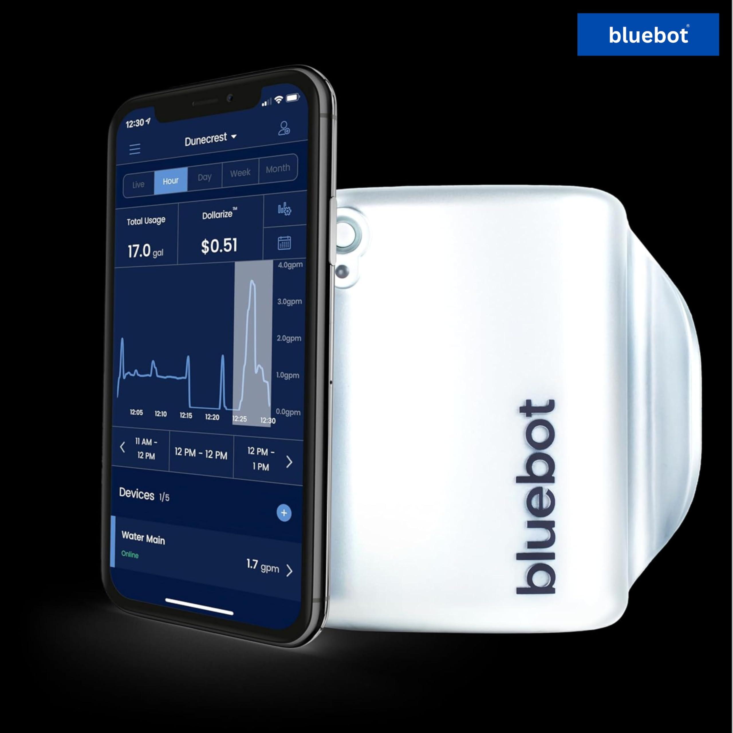 Bluebot WiFi Smart Water Flo Meter – Clamp-On, Real-Time Monitoring, Unusual Flow & Leak Detector, Remote Access, Easy Installation, Fits 3/4-Inch to 2-Inch Pipes for Home and Office Water Management. - Image 5