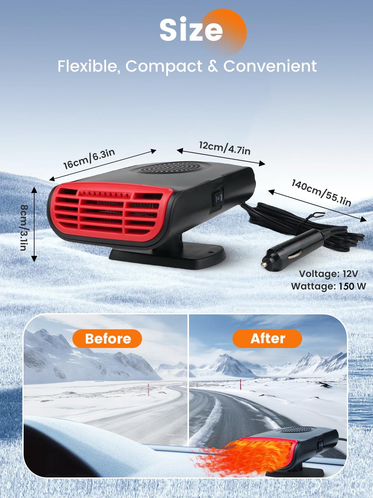 Portable Car Heater For Vehicle 12V: That Plugs Into Cigarette Lighter Window Windshield Defroster Calefacción Portátil Calentón Calentador Para Carro Utv Truck 12 Volt Cab Space Warmer In Winter - Image 5