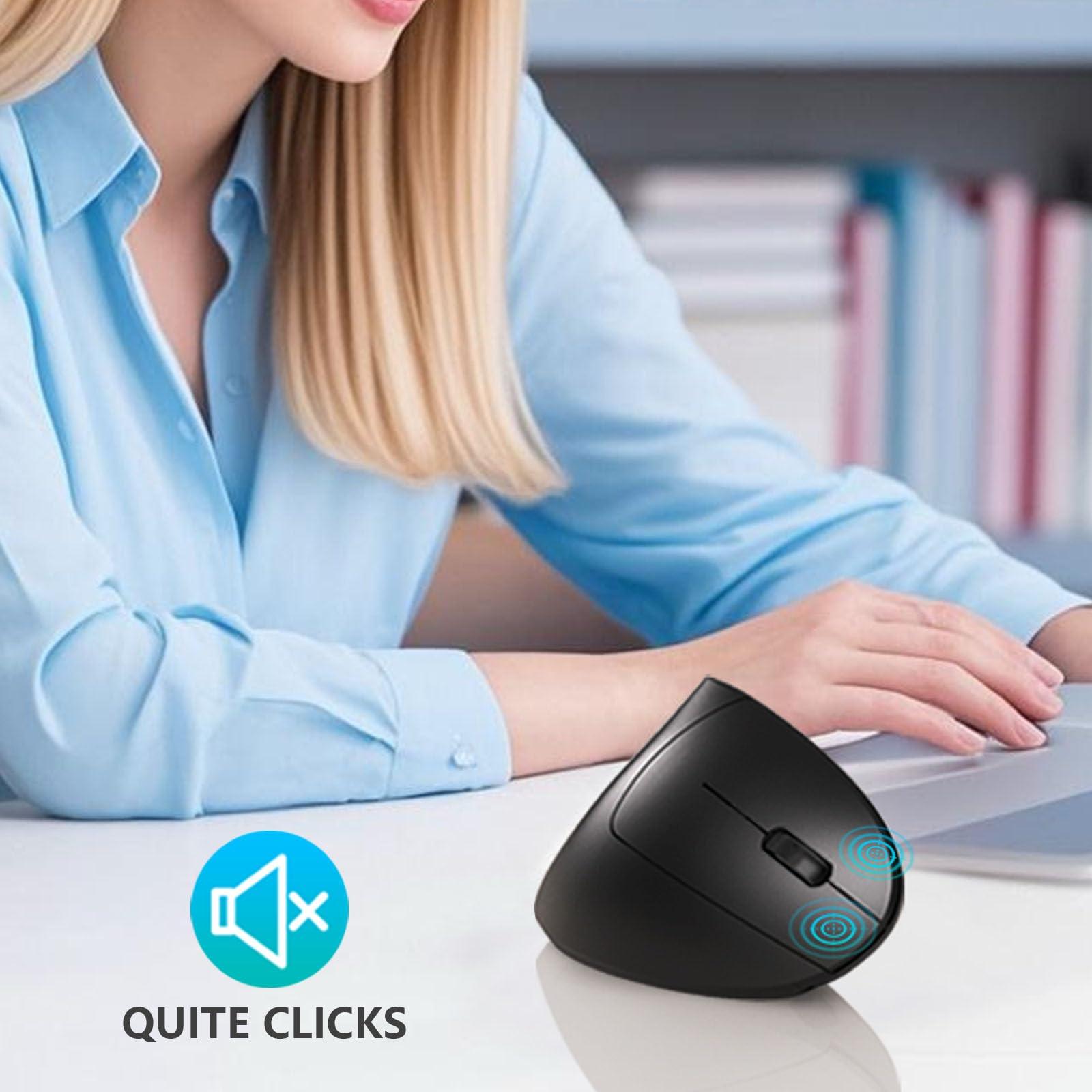 Lekvey Ergonomic Mouse, Vertical Wireless Mouse - Rechargeable 2.4GHz Optical Vertical Mice : 3 Adjustable DPI 800/1200/1600 Levels 6 Buttons, for Laptop, PC, Computer, Desktop, Notebook etc, Black - Image 9