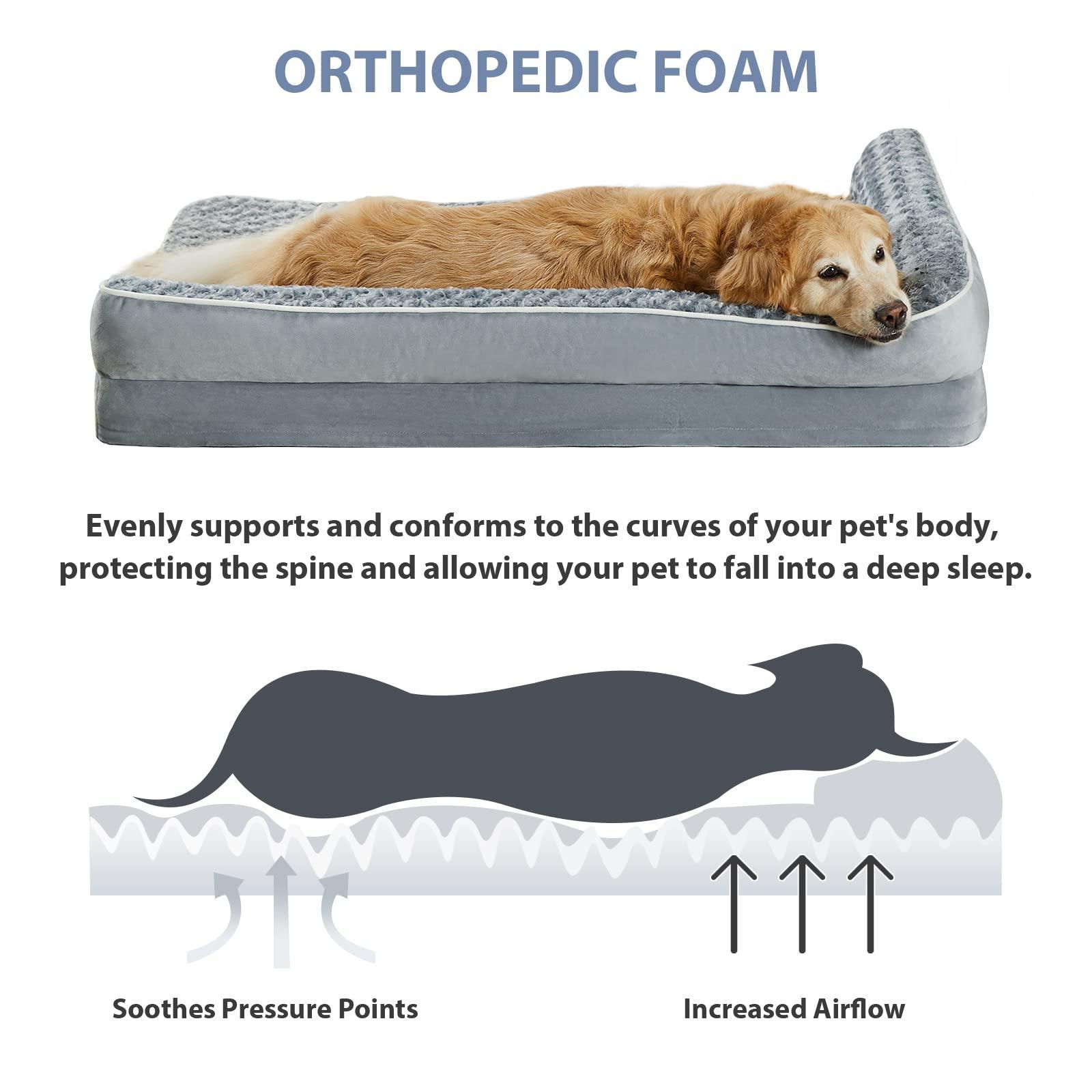 BFPETHOME Orthopedic Dog Bed for Extra Large Dogs-Big Waterproof Sofa Dog Bed with Removable Washable Cover, Large Pet Bed with Waterproof Lining and Nonskid Bottom,Pet Bed for Large Dogs - Image 3