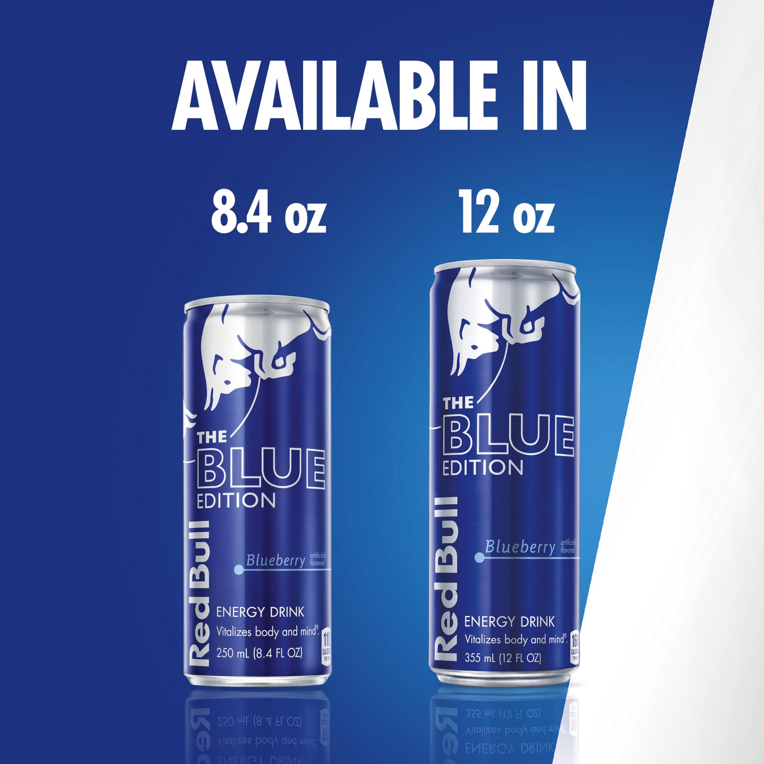 Red Bull Blue Edition Energy Drink, Blueberry, with 114mg Caffeine plus Taurine & B Vitamins, 12 Fl Oz, Pack of 24 Cans - Image 7