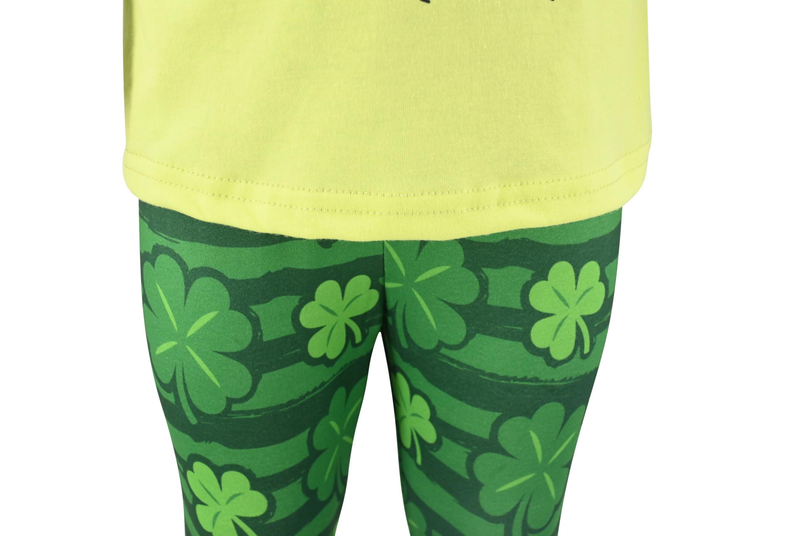 Unique Baby 2 Piece Girls Printed Leggings Outfit with Short Sleeve Shirt Kid and Toddler Clothes Set - Image 5