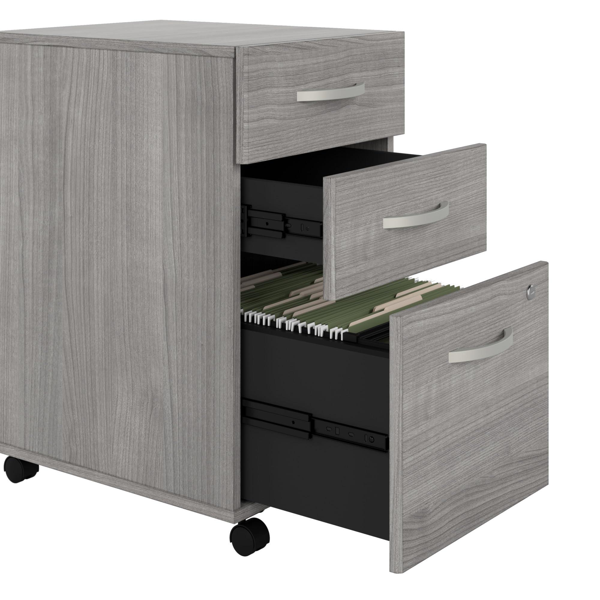 Bush Business Furniture Studio C 3 Drawer Mobile File Cabinet in Platinum Gray - Assembled, Rolling Document Storage for Home or Professional Office - Image 7
