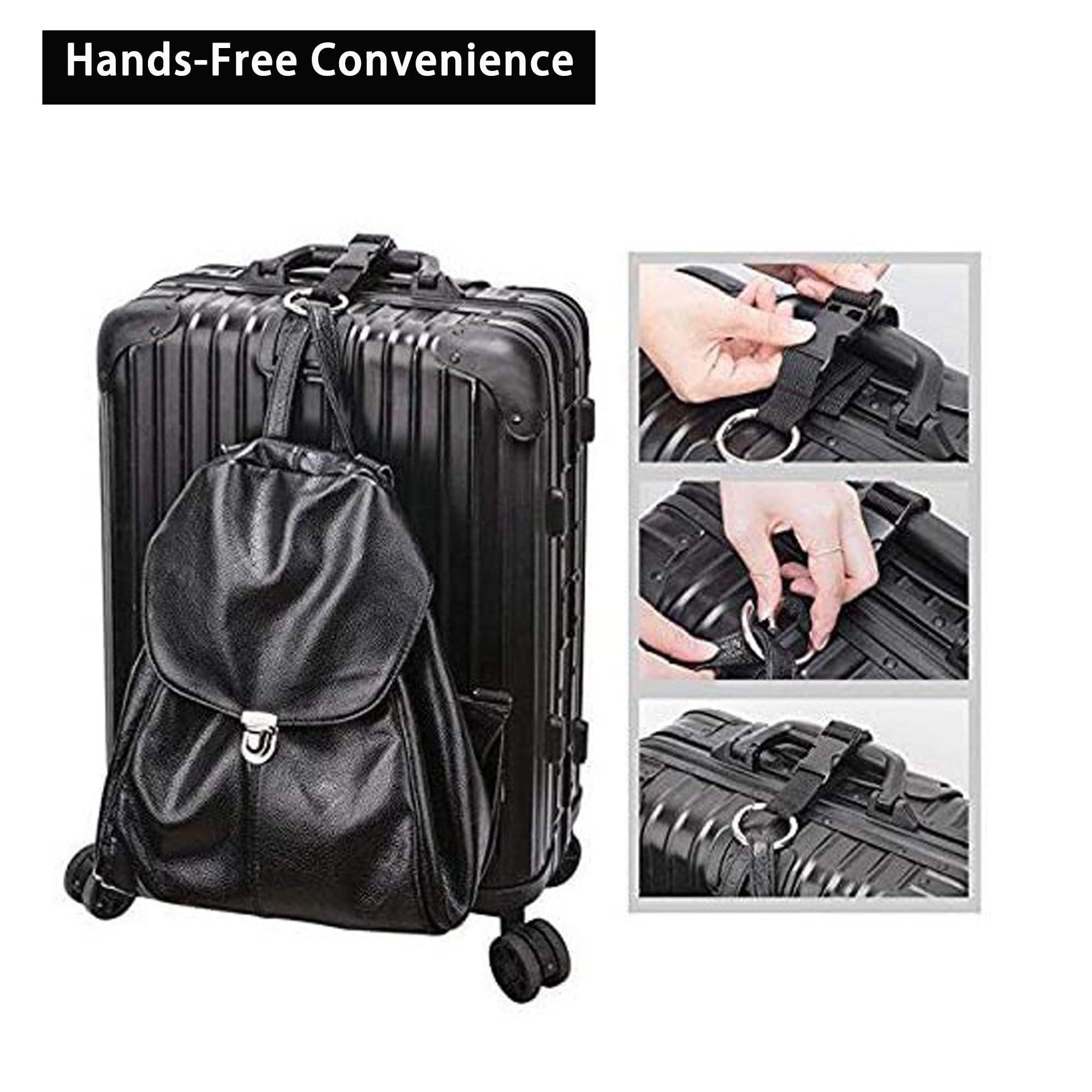 FLONSA Luggage Straps 2 Pack Metal Key Ring Clips Set - 1.5" and 2" Key Rings, Add-A-Bag Luggage Strap Jacket Grippers, Small Carabiner Clips for Keychains, Purse, and Travel Accessories-Black - Image 7