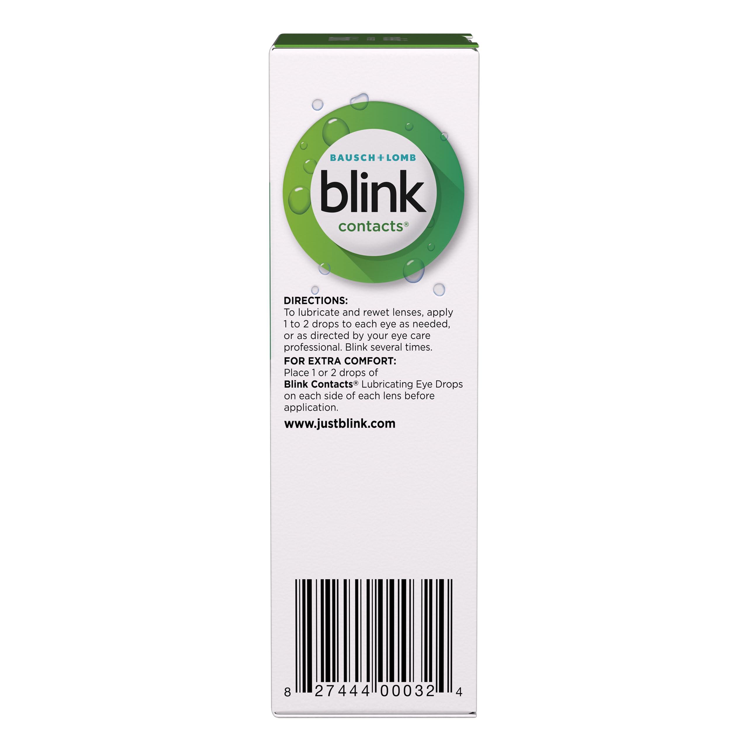 Blink Contacts Lubricating Eye Drops 0.34 fl oz (10 mL), Pack of 3 - Image 4
