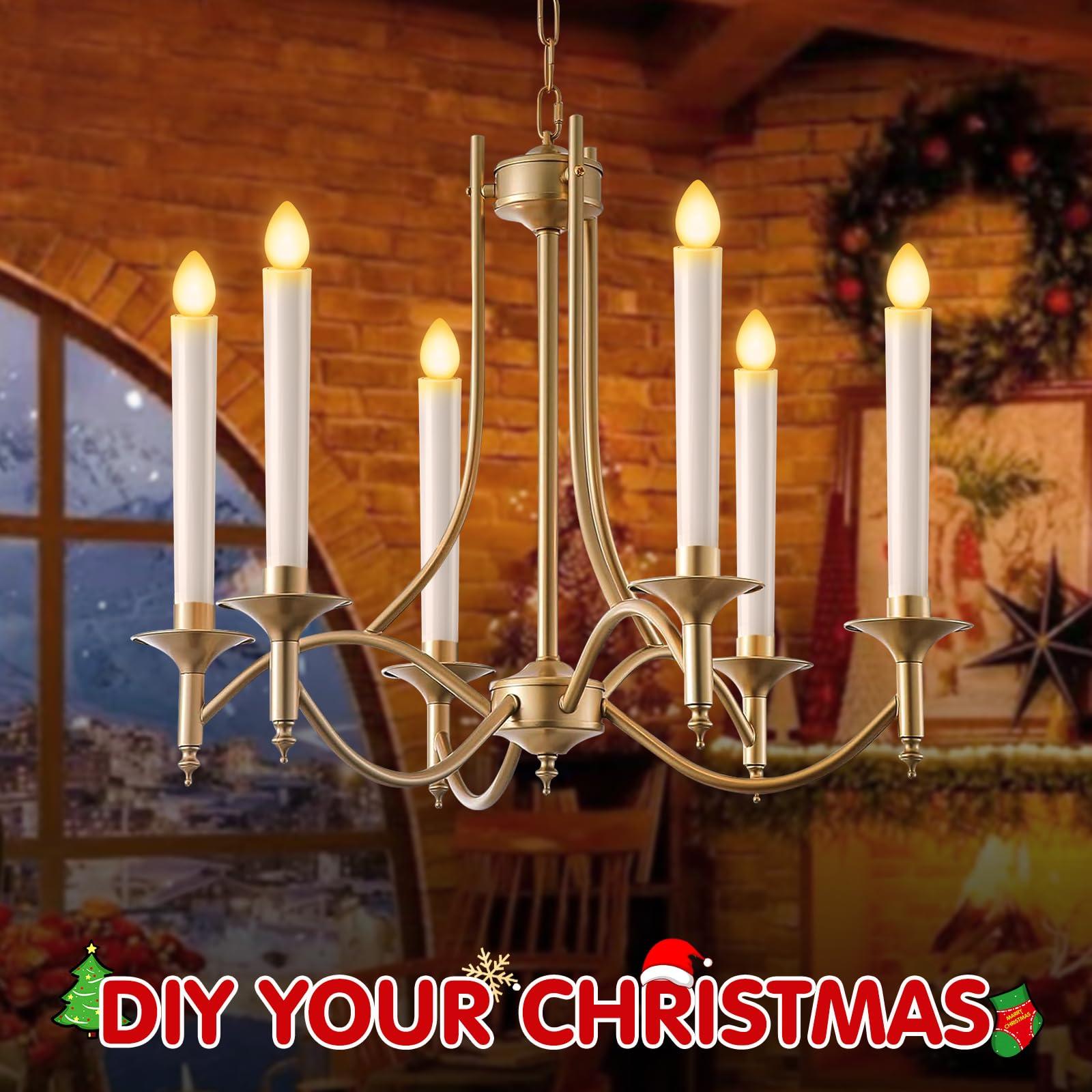 Christmas Window Lights 6 Pack Battery Operated Candles With Remote Control Timer Gold Holders Flameless LED Decorations for Window Decor Party Xmas Table Top - Image 7