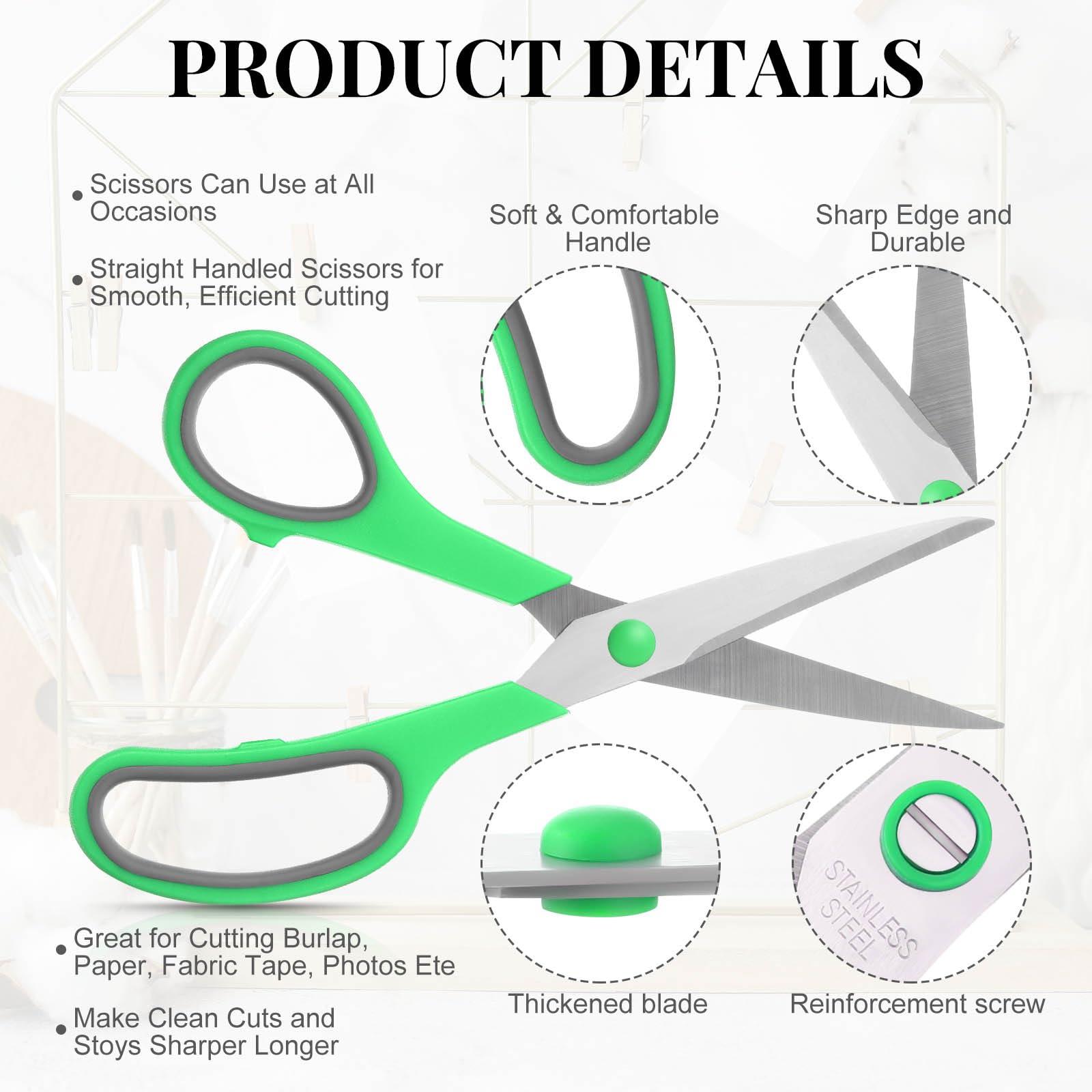 WILLBOND 90 Pack Scissors Bulk 8" Multipurpose Professional Heavy Duty Multi Color Stainless Steel Scissors with Comfortable Handles for Office School Craft Sewing Home DIY Craft Supplies - Image 4