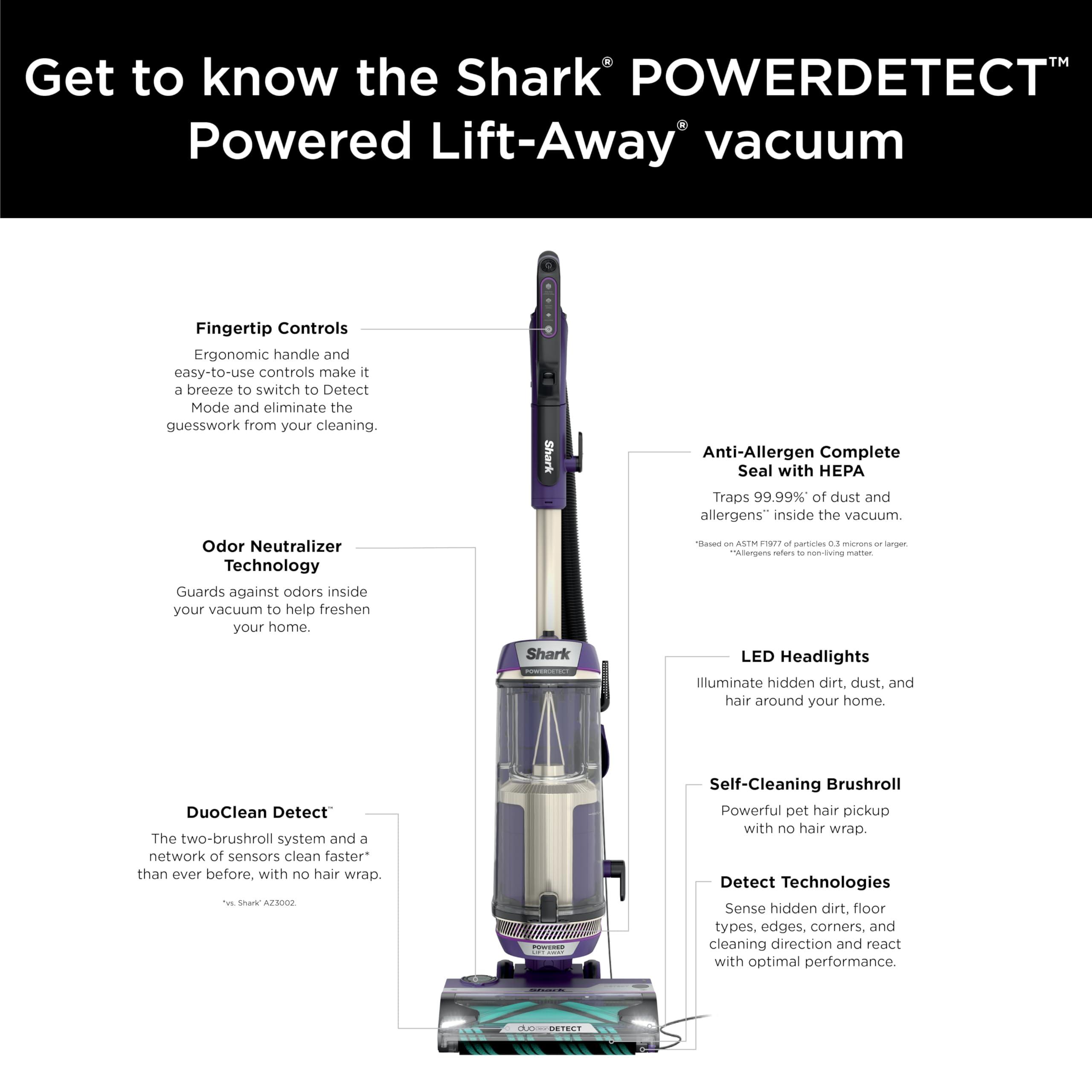 Shark POWERDETECT Upright Vacuum Cleaner with HEPA Filter, Heavy Duty Vacuum with Powerful Suction for Pet Hair Pickup, DuoClean Technology, Powered Lift-Away, Ideal for Carpets & Hardfloors, AZ4002 - Image 20