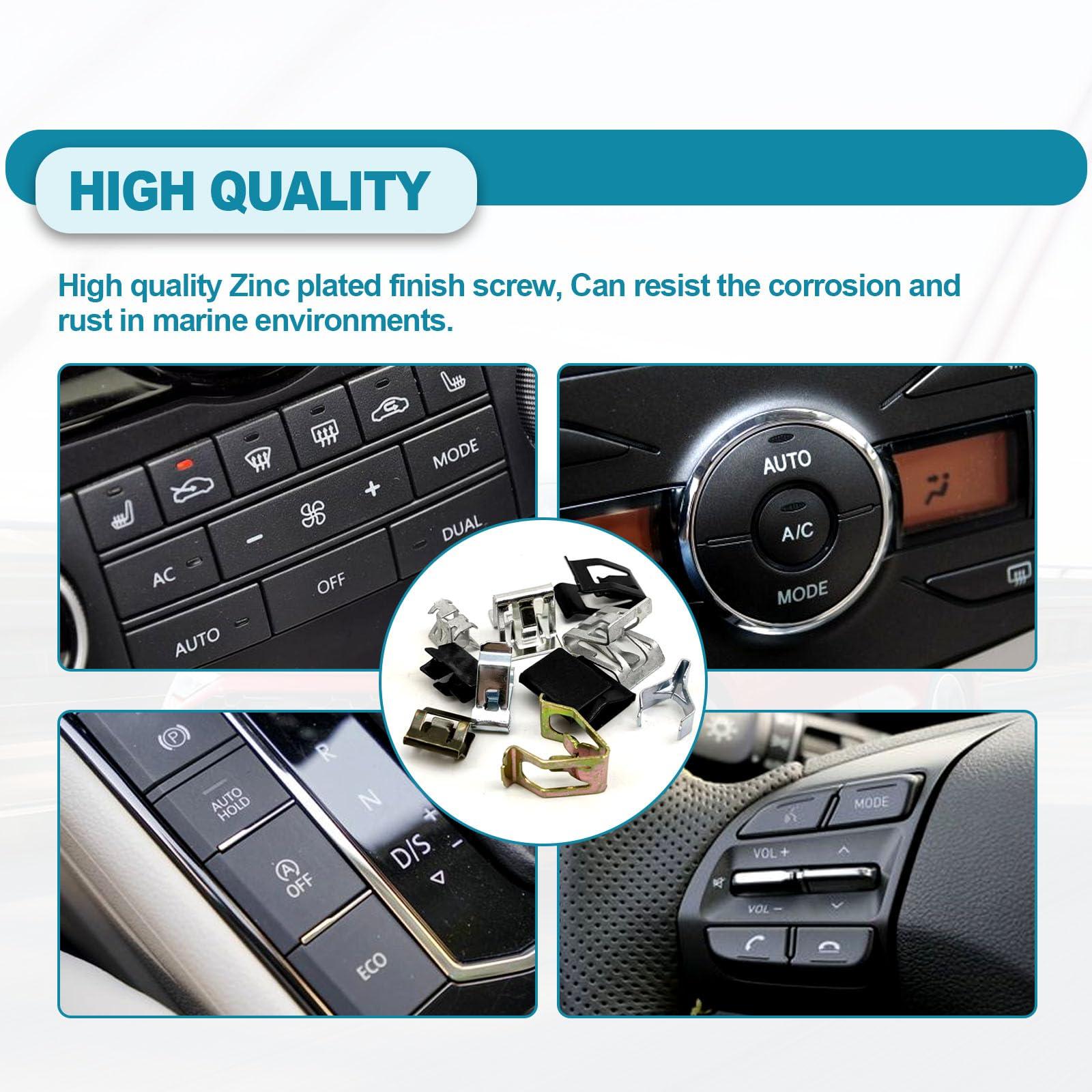 TOPCNOEM 100Pcs 10 Sizes Auto Car U-Clip Metal Trim Panel Spring Clip, Auto U-Clip Body Fastener Clip, Universal Trim Moulding Clip Kit Compatible with VW Audi 4A0-867-276A - Image 6