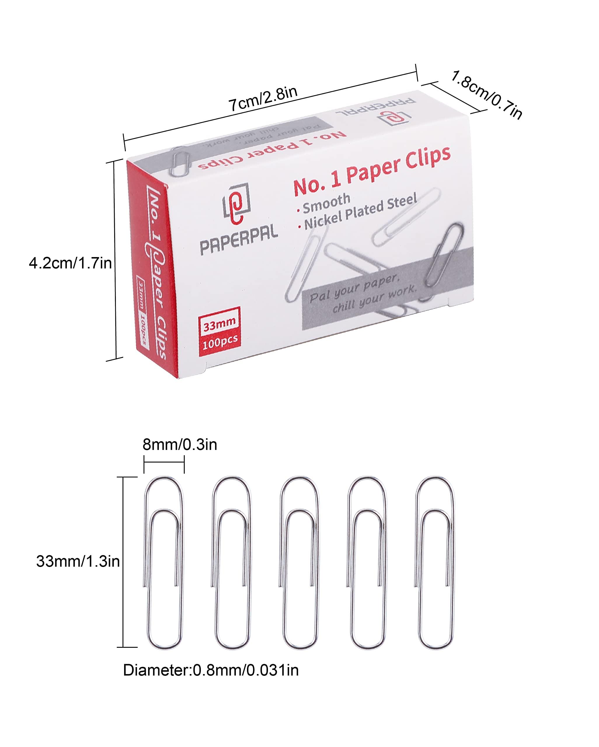 PAPERPAL #1 Smooth Paper Clips, 600 Medium Paper Clips (6 Boxes of 100 Each), Paperclips for Office School & Personal Use, Daily DIY, 1-2/7" Silver Paper Clip Standard Size (No. 1 Paper Clips, Smooth) - Image 3
